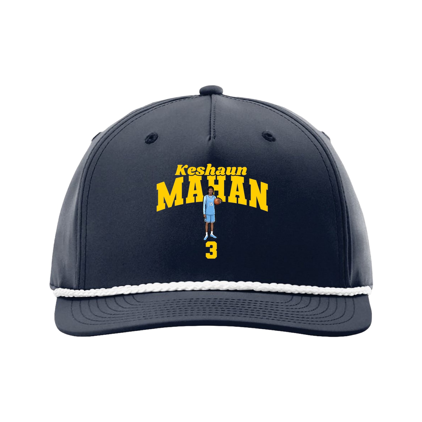 Five-Panel Classic Rope Cap — Signature Arch in Navy