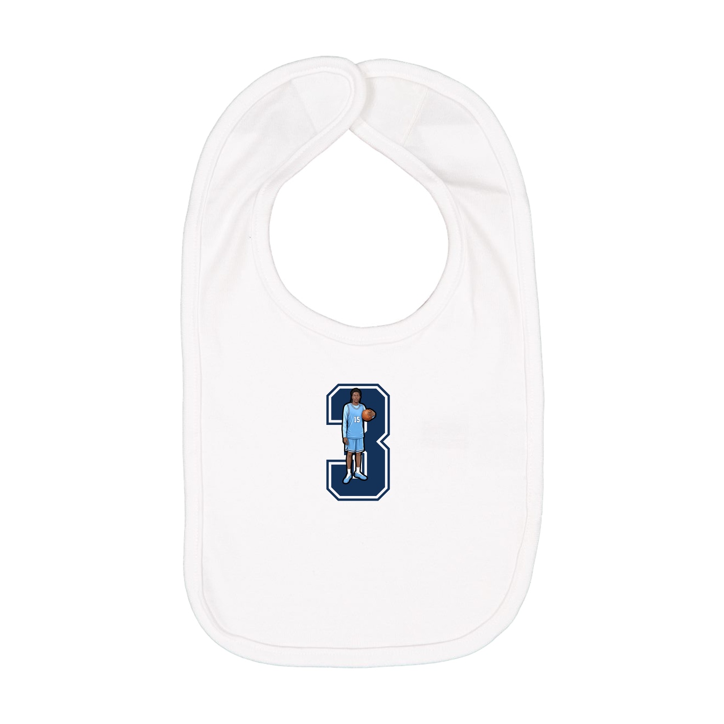 Infant Bib — Number in White