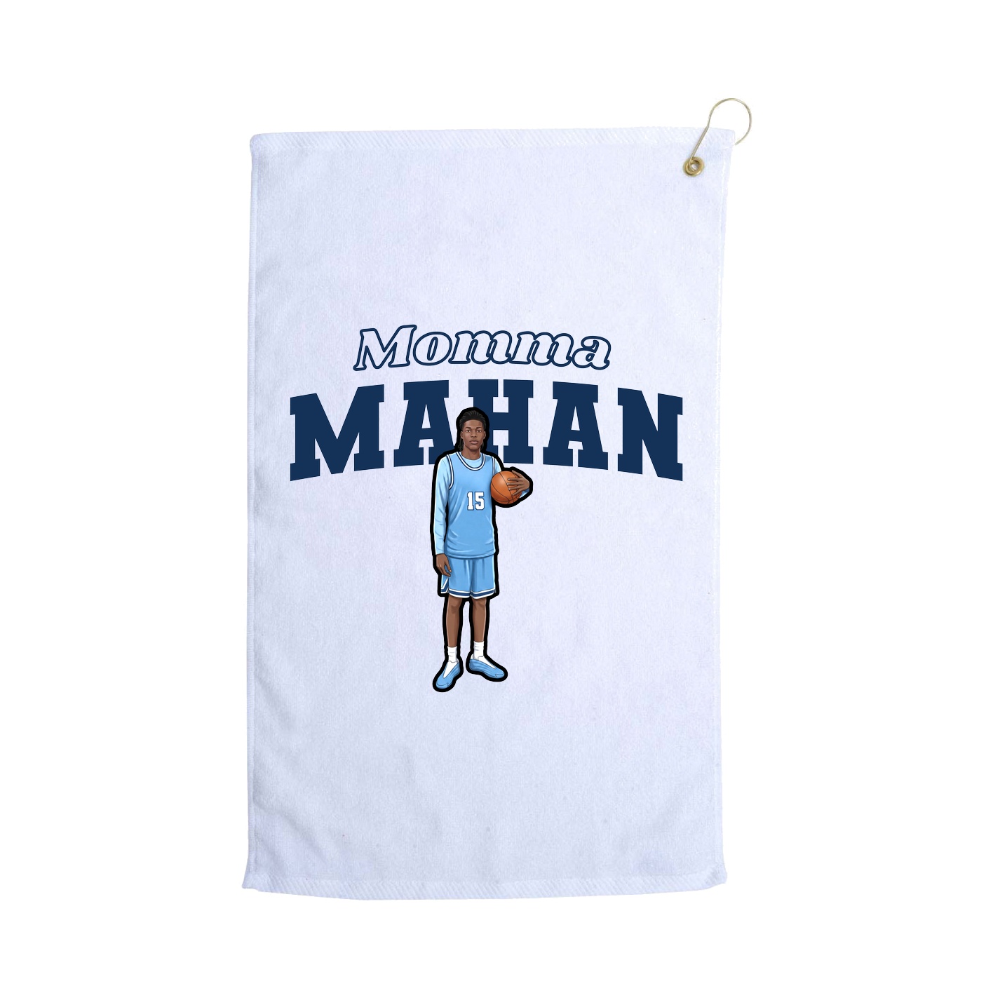 Golf Towel — Mothers Day Block in White