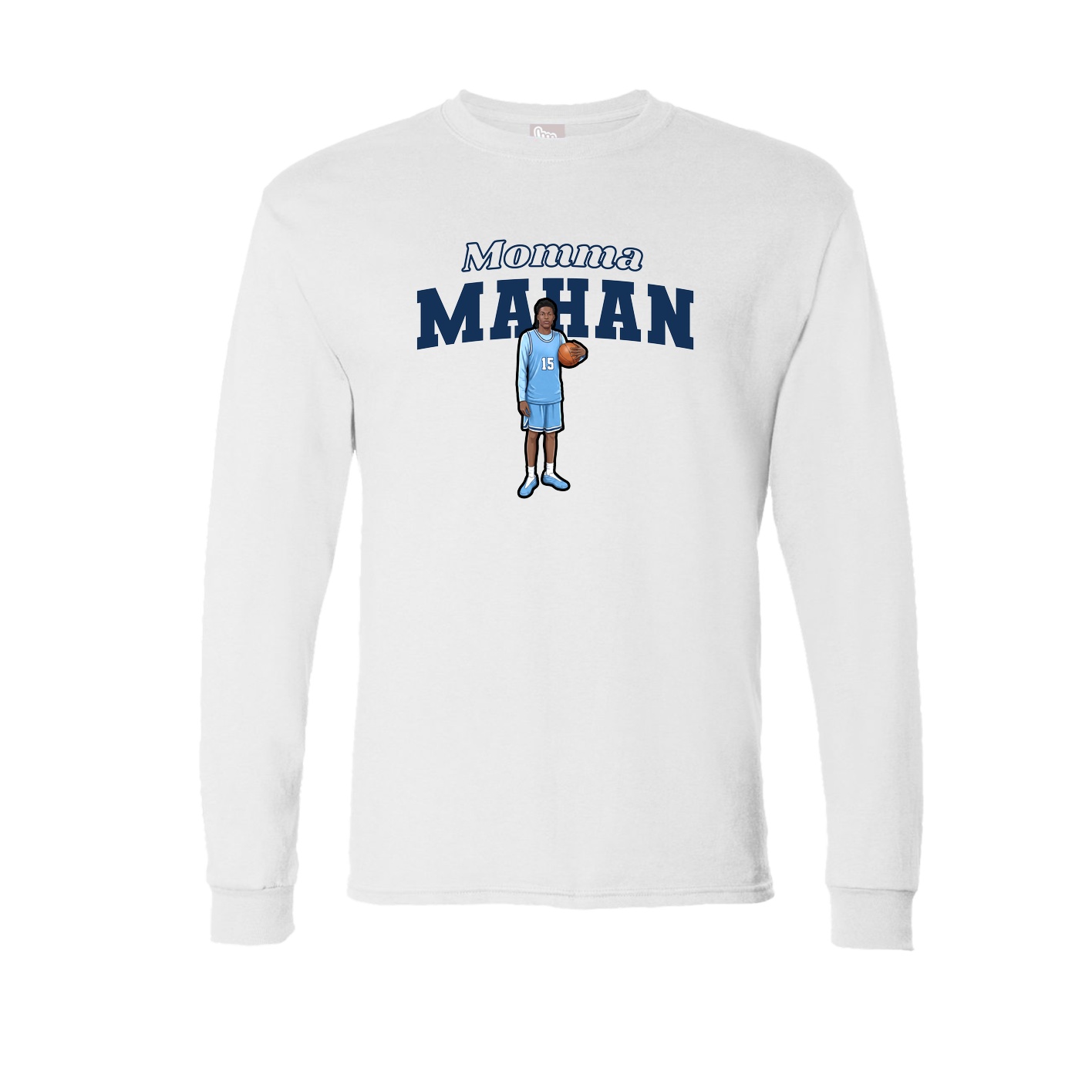 Long Sleeve Tee — Mothers Day Block in White