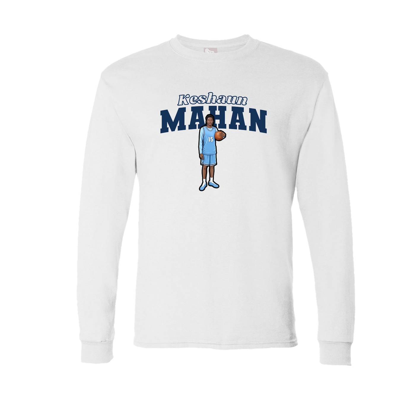 Long Sleeve Tee — Name Arch in White