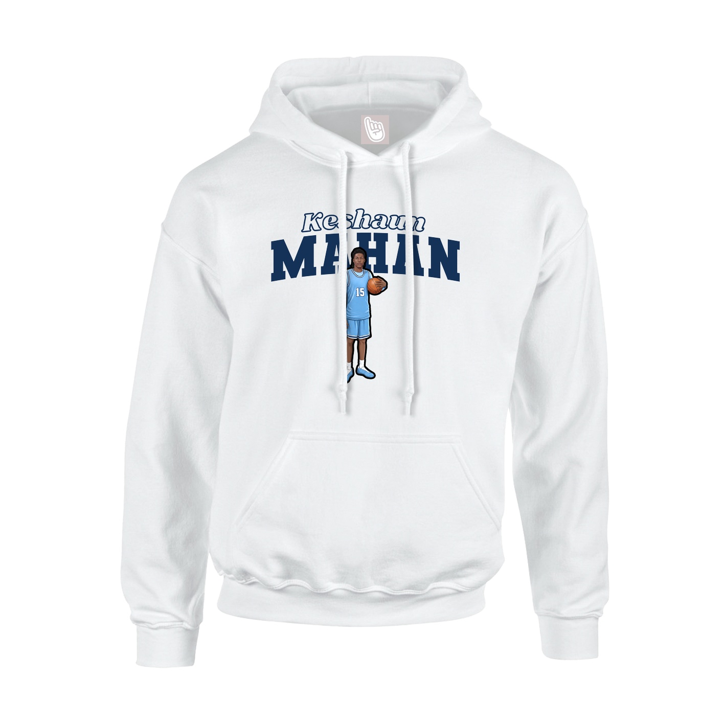 Youth Hoodie — Name Arch in White