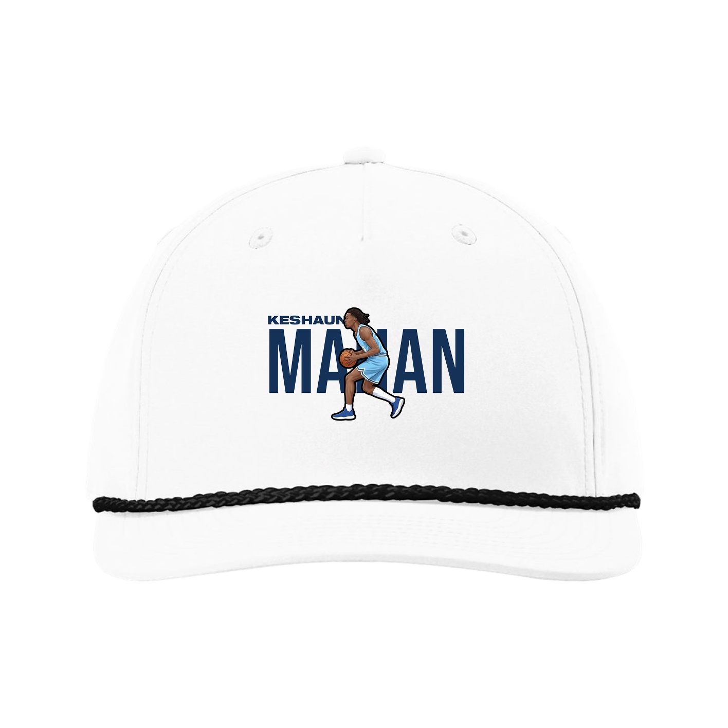 Five-Panel Classic Rope Cap — Player Name in White