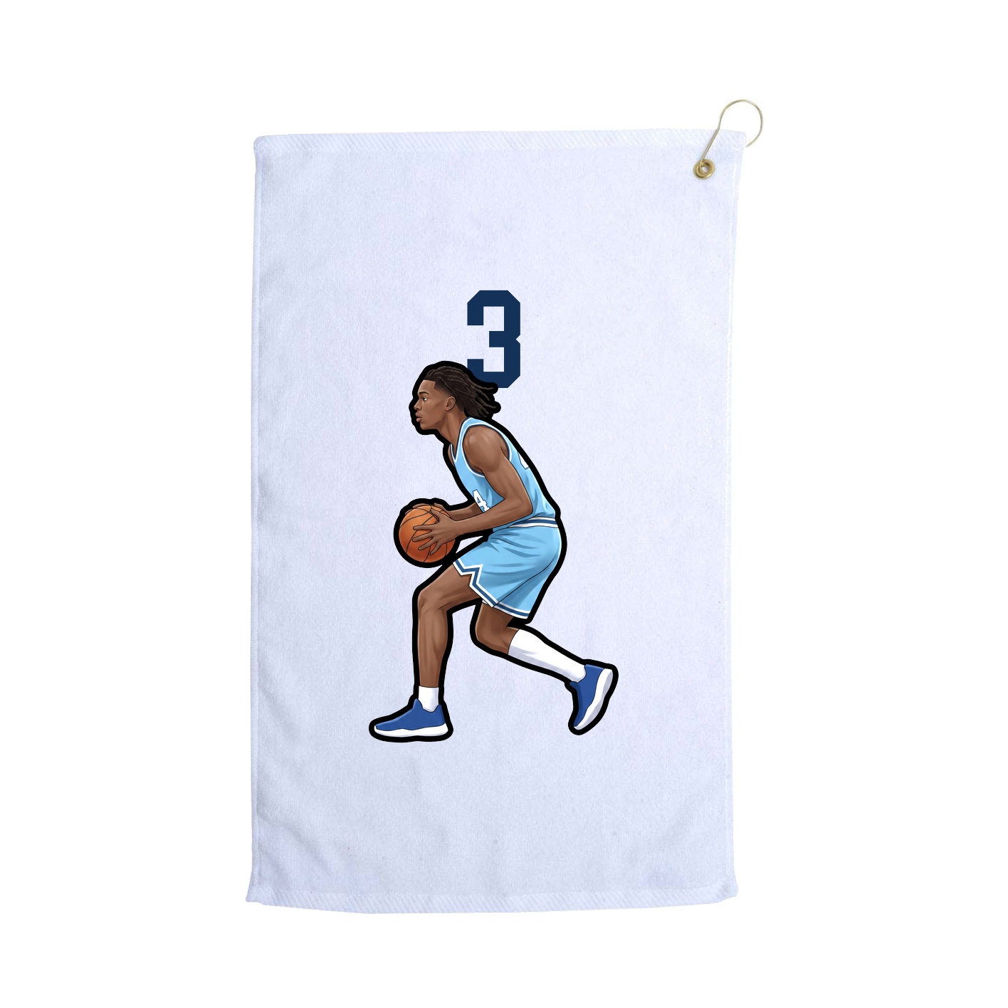 Golf Towel — Number Top in White