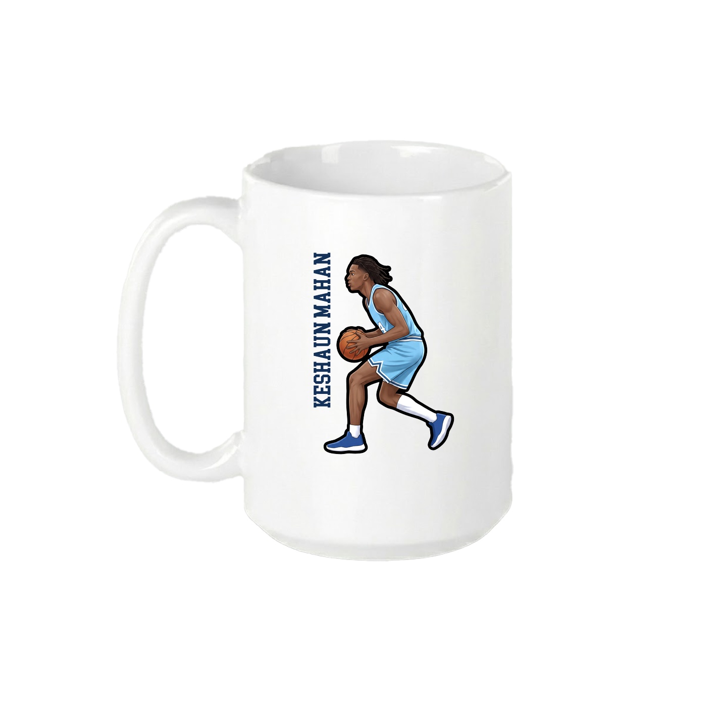 15oz Coffee Mug — Name Vertical in White
