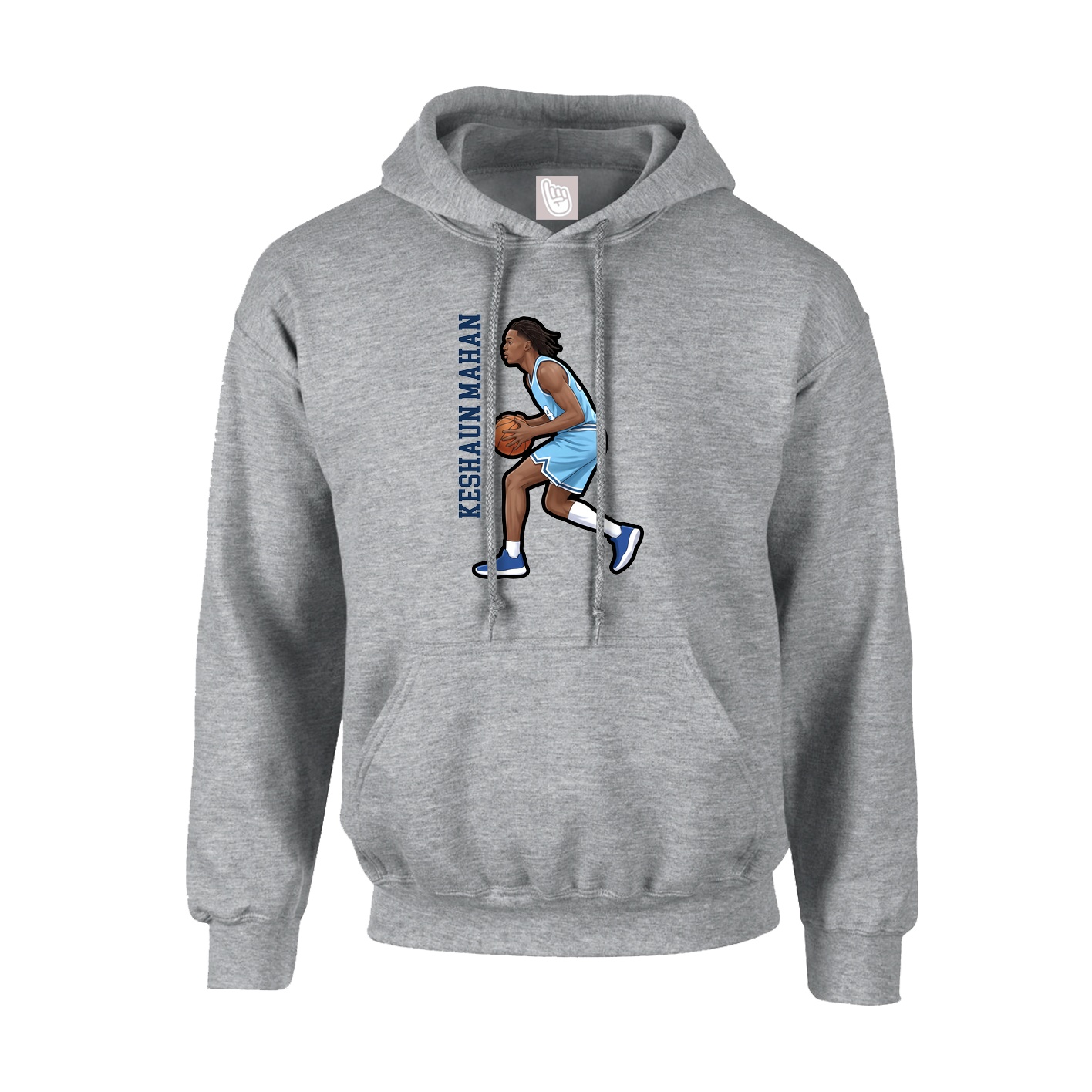 Hoodie — Name Vertical in Grey