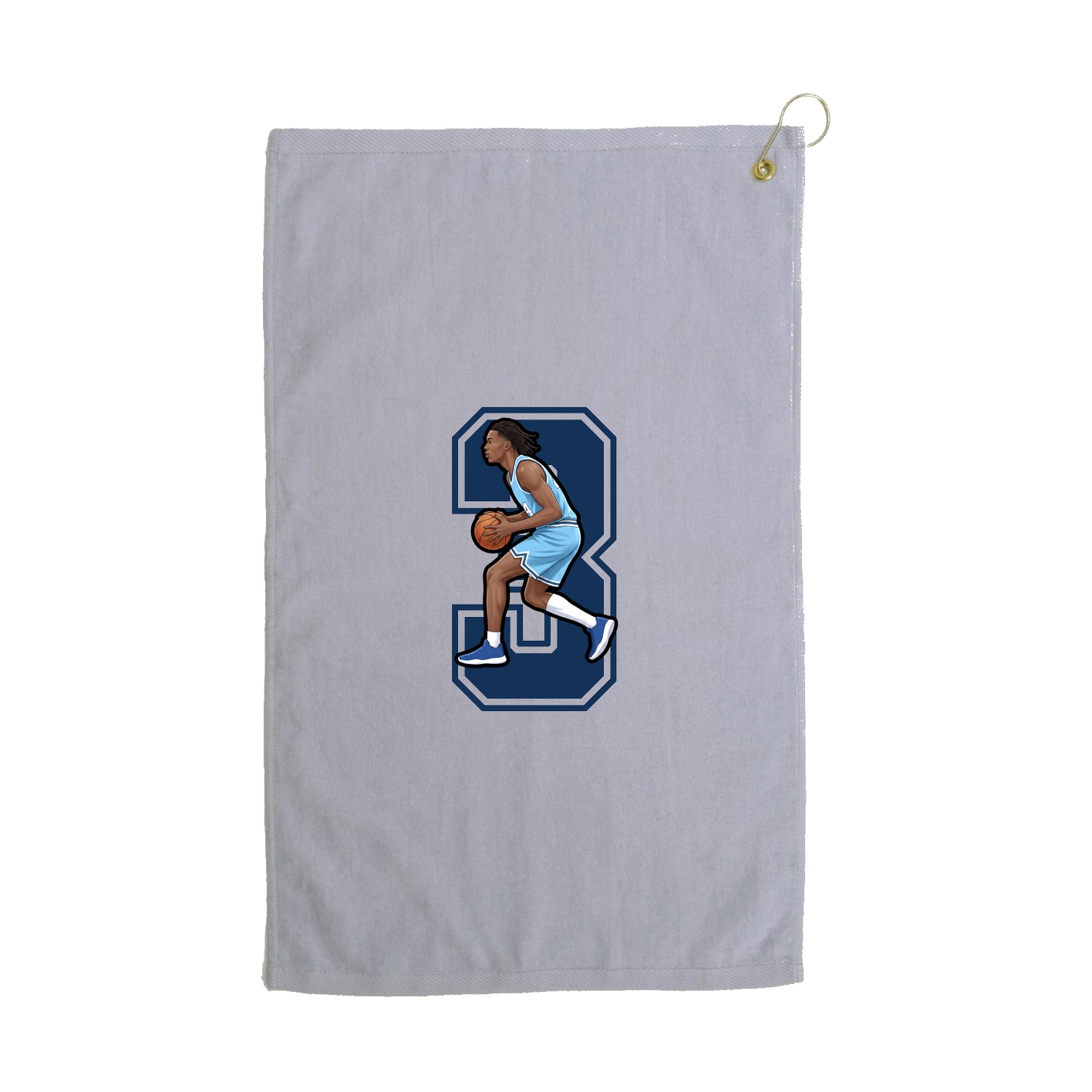 Golf Towel — Number in Grey