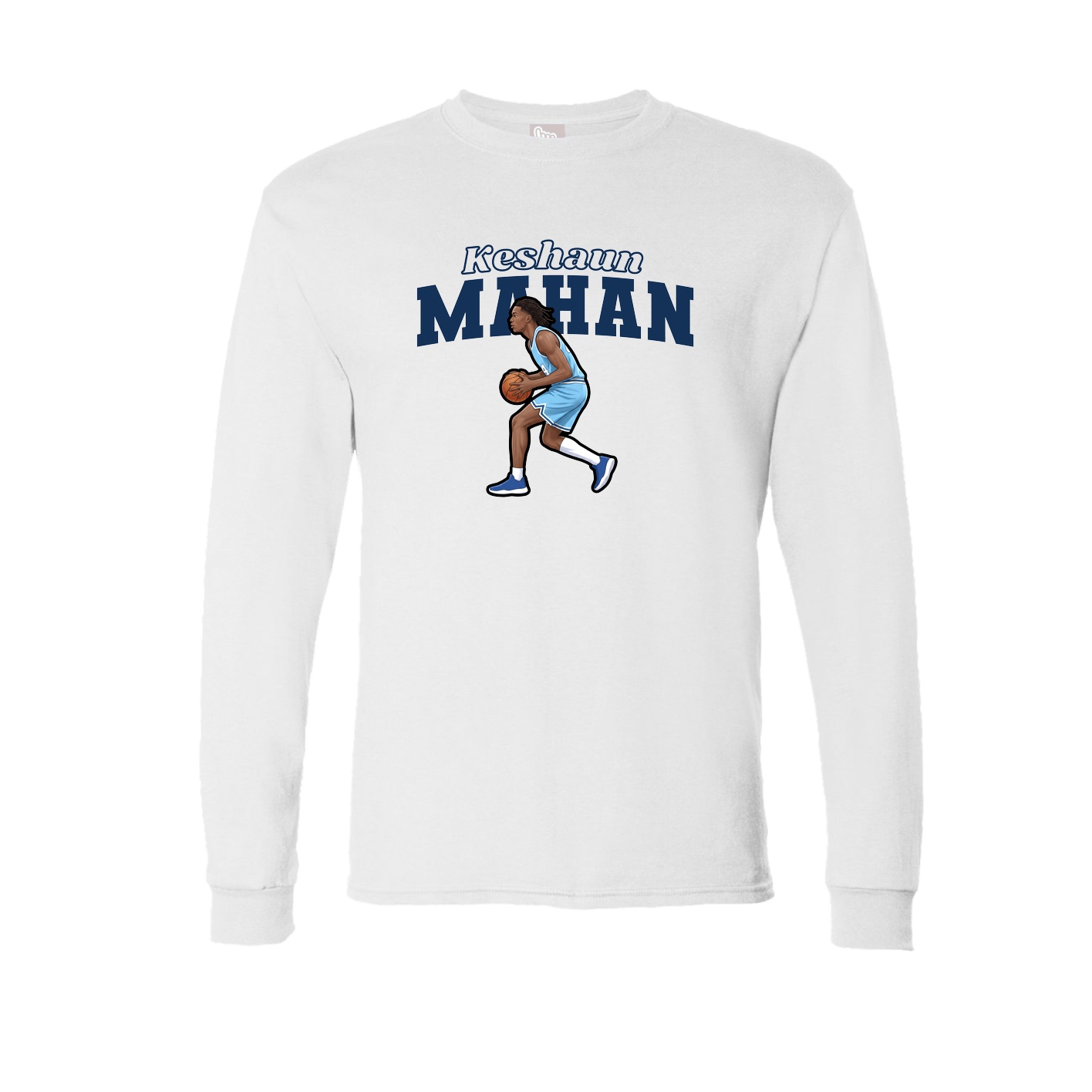 Long Sleeve Tee — Name Arch in White