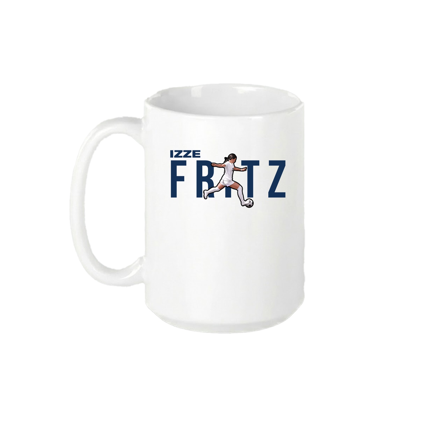 15oz Coffee Mug — Player Name in White