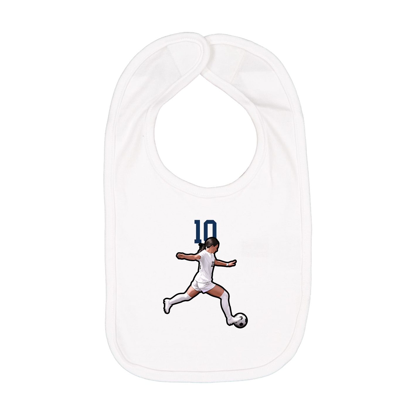 Infant Bib — Number Top in White