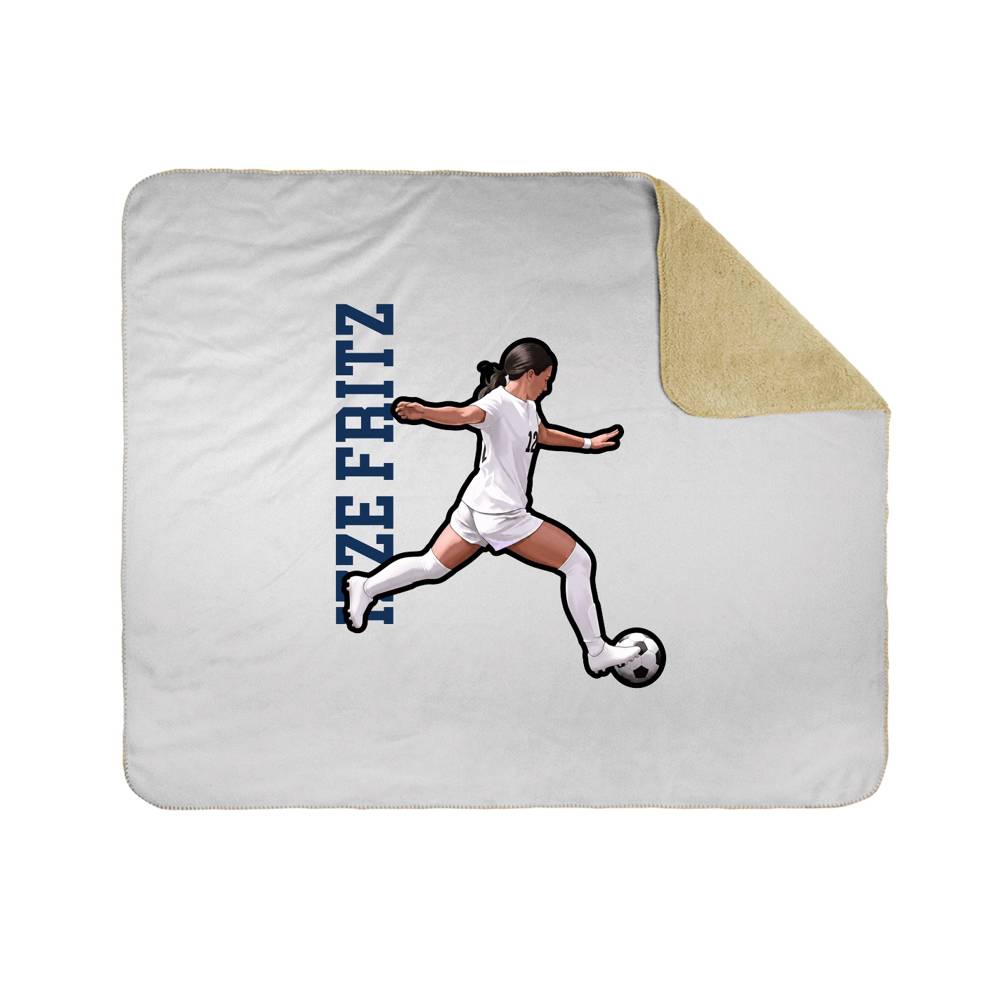 Throw Blanket — Name Vertical in White