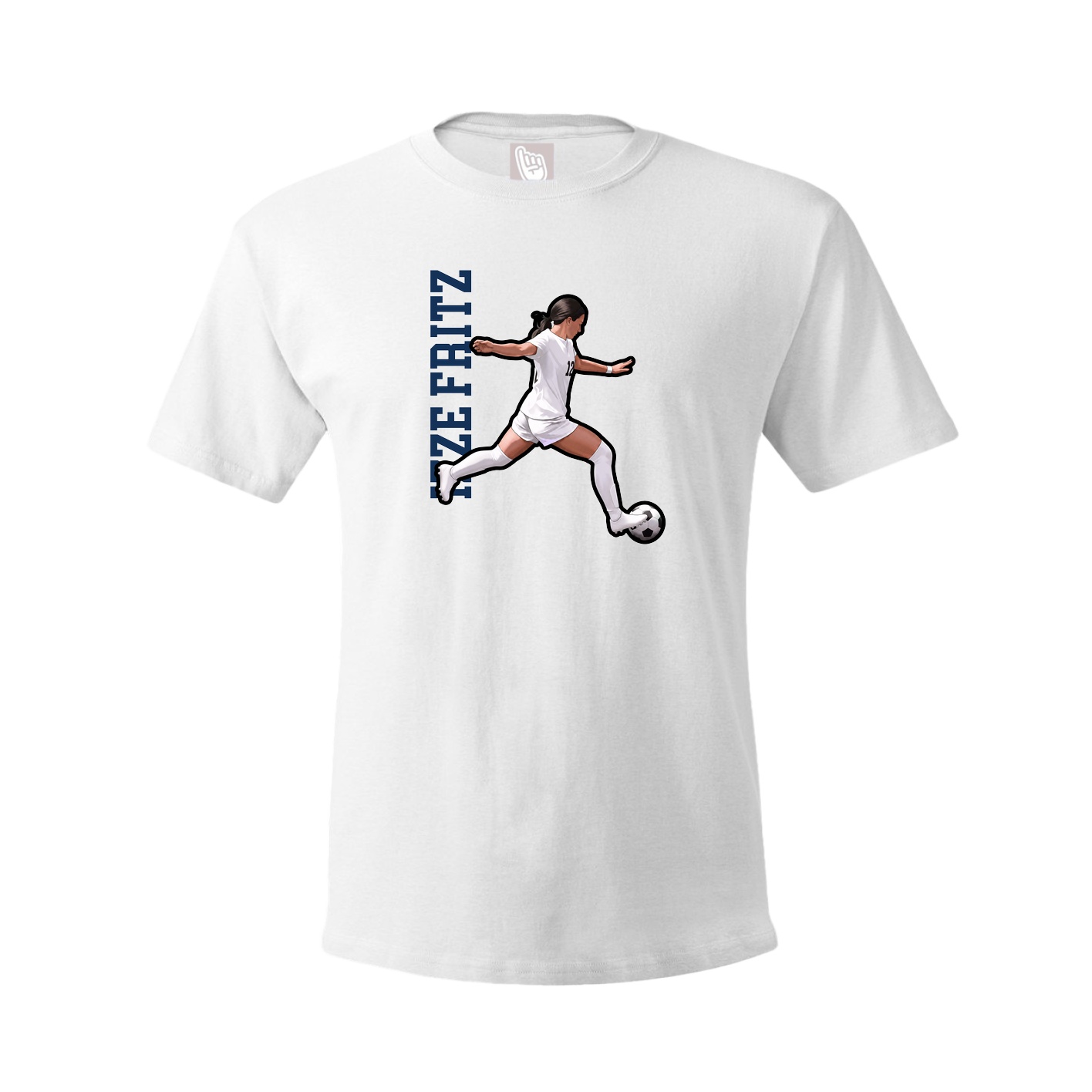 Tee — Name Vertical in White