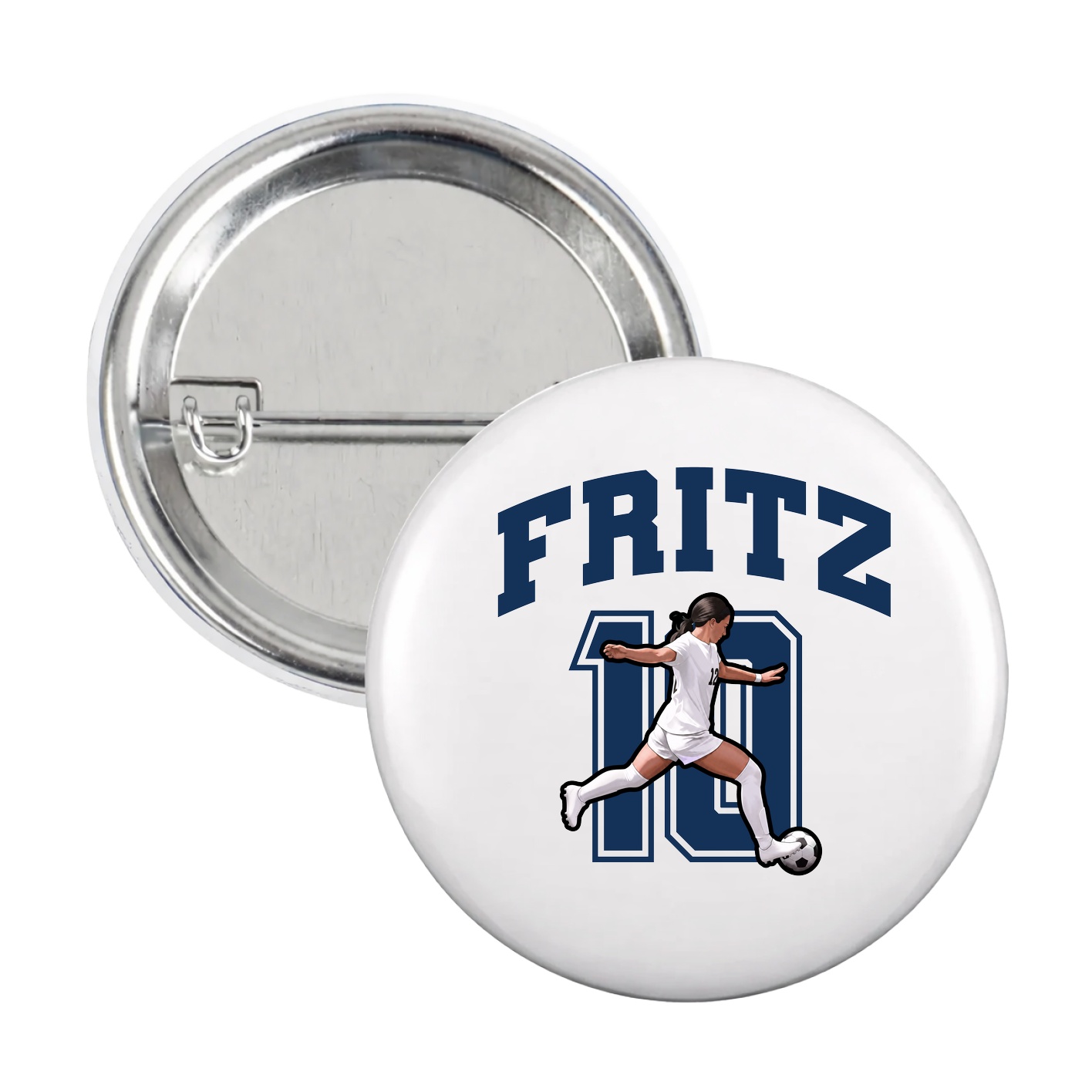 Game Day Button — Number in White
