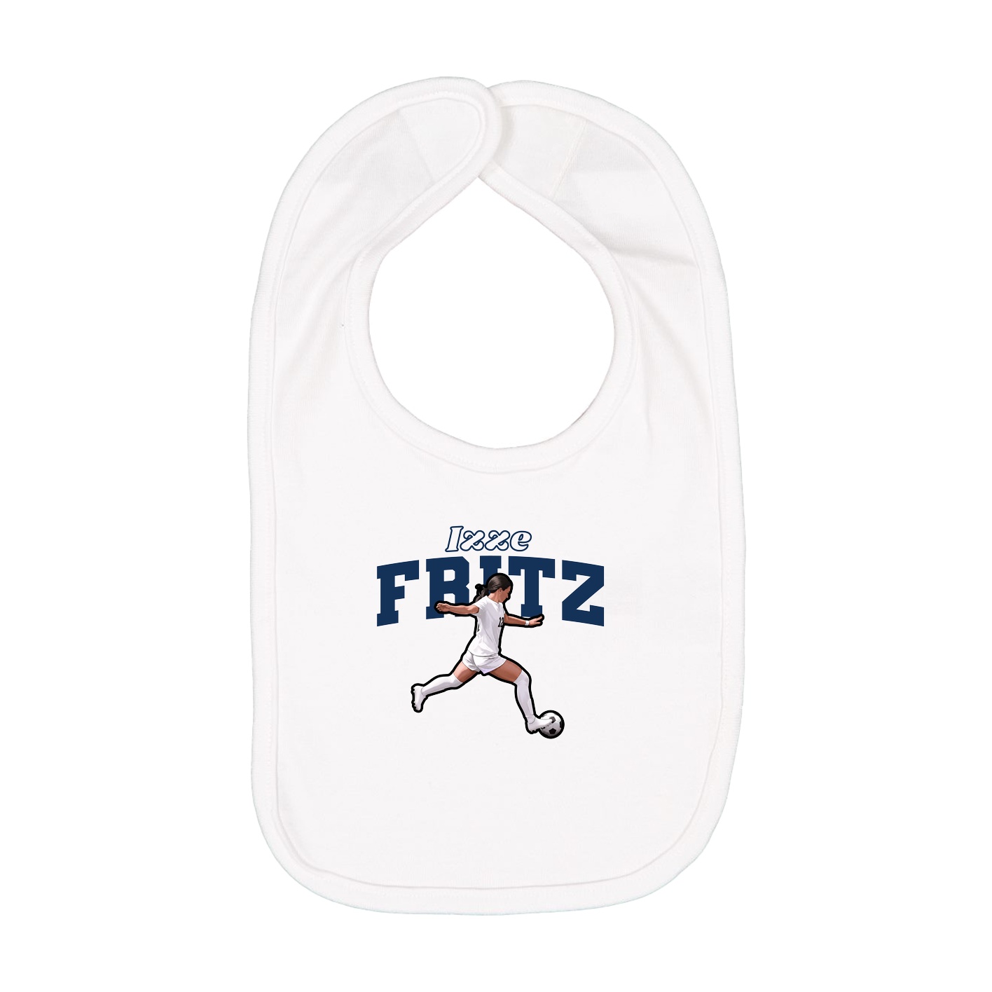 Infant Bib — Name Arch in White