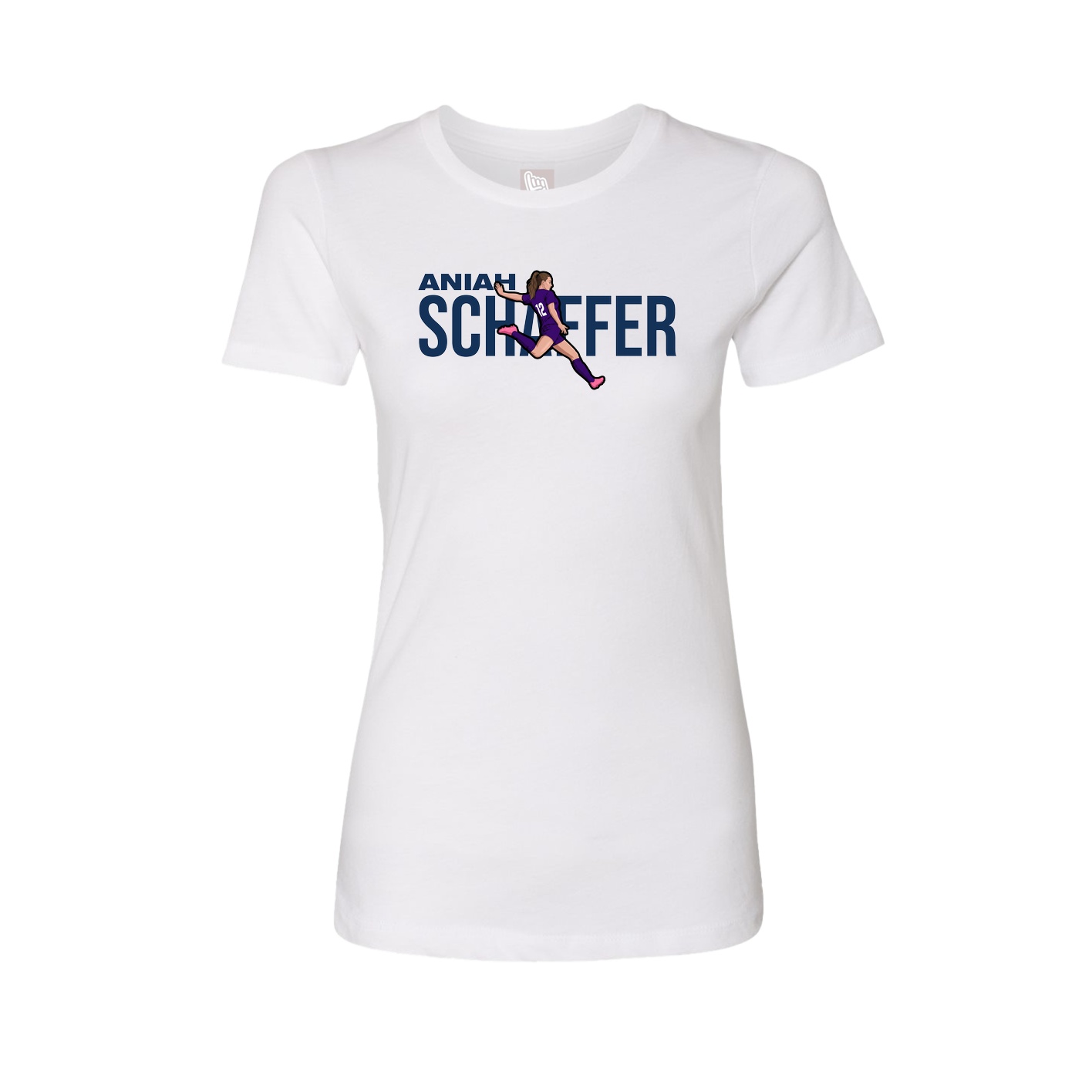 Fitted Women's Tee — Player Name in White