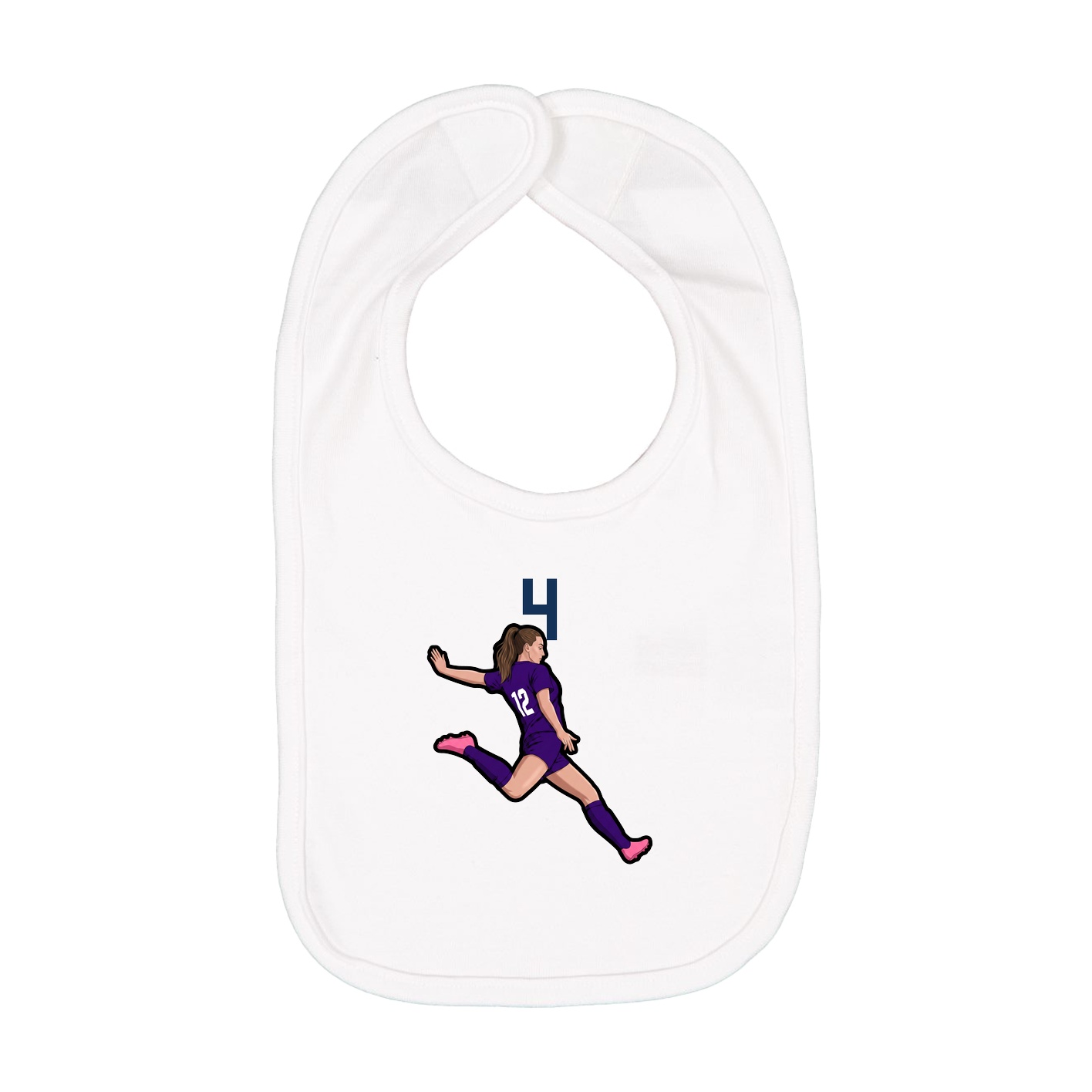 Infant Bib — Number Top in White