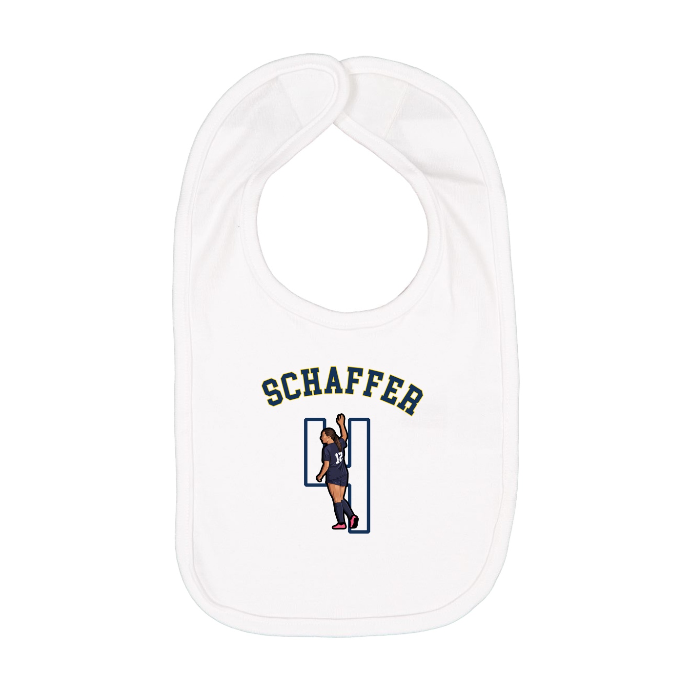 Infant Bib — Shirsey Arch in White