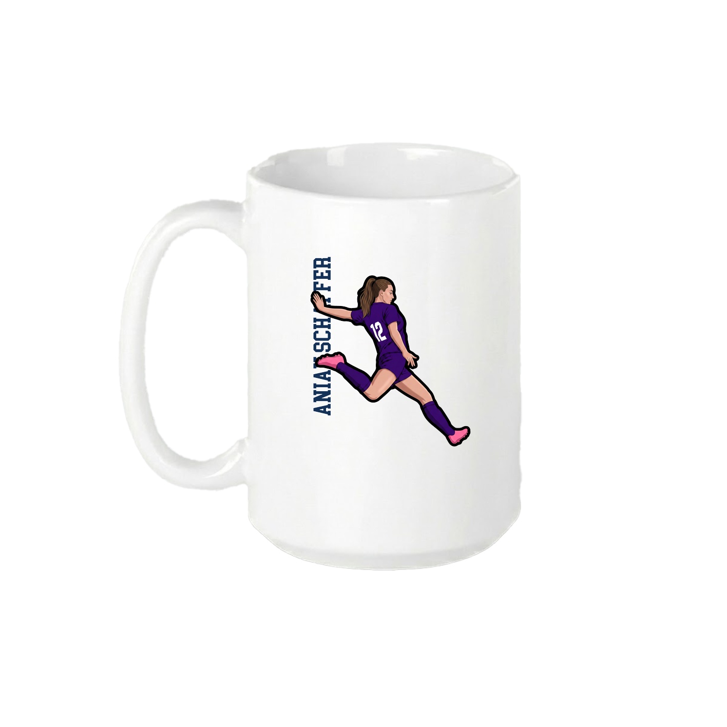 15oz Coffee Mug — Name Vertical in White