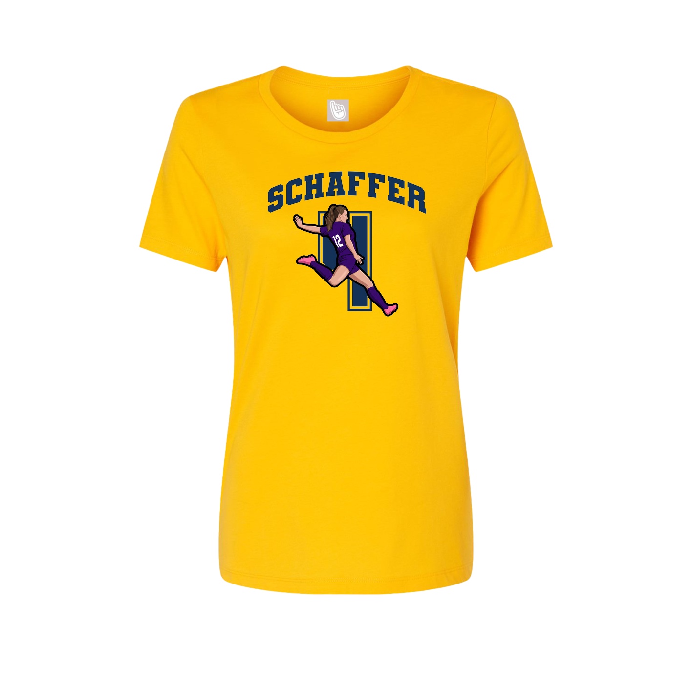 Fitted Women's Tee — Number in Gold