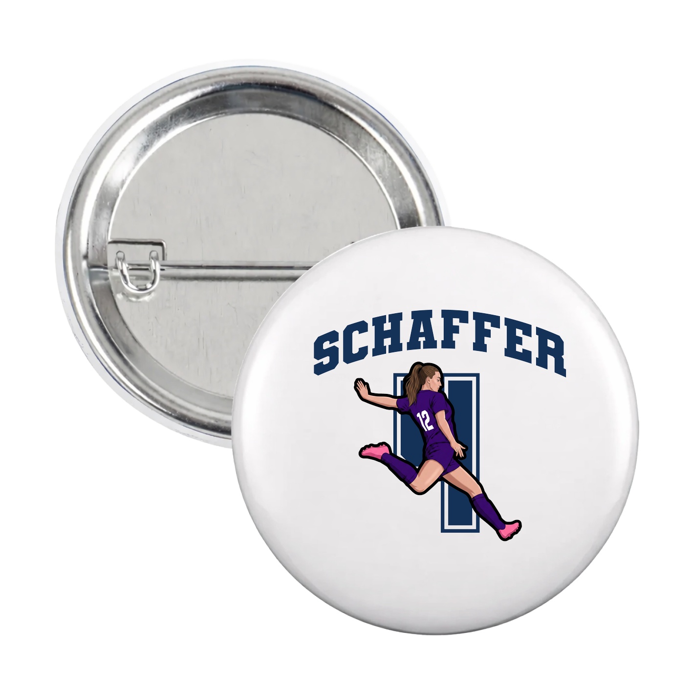 Game Day Button — Number in White