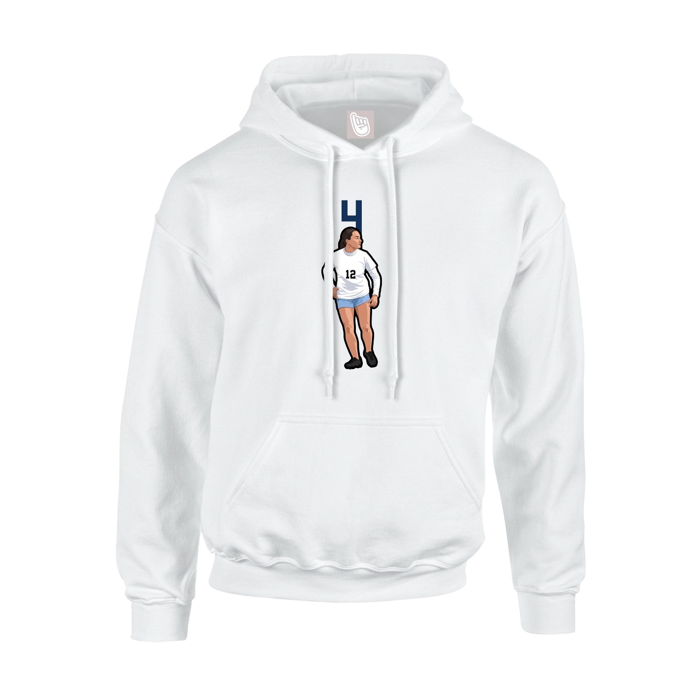 Youth Hoodie — Number Top in White