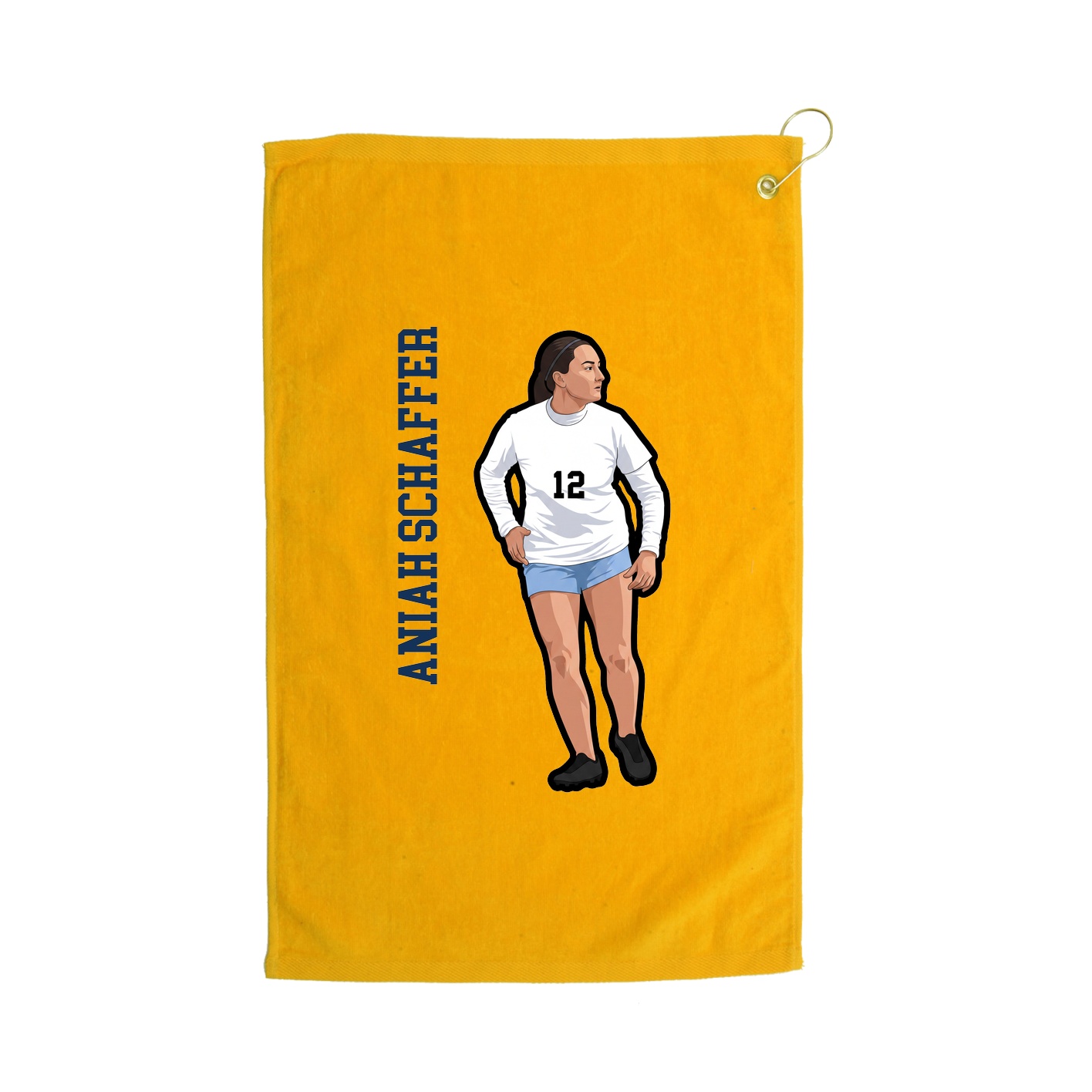 Golf Towel — Name Vertical in Gold