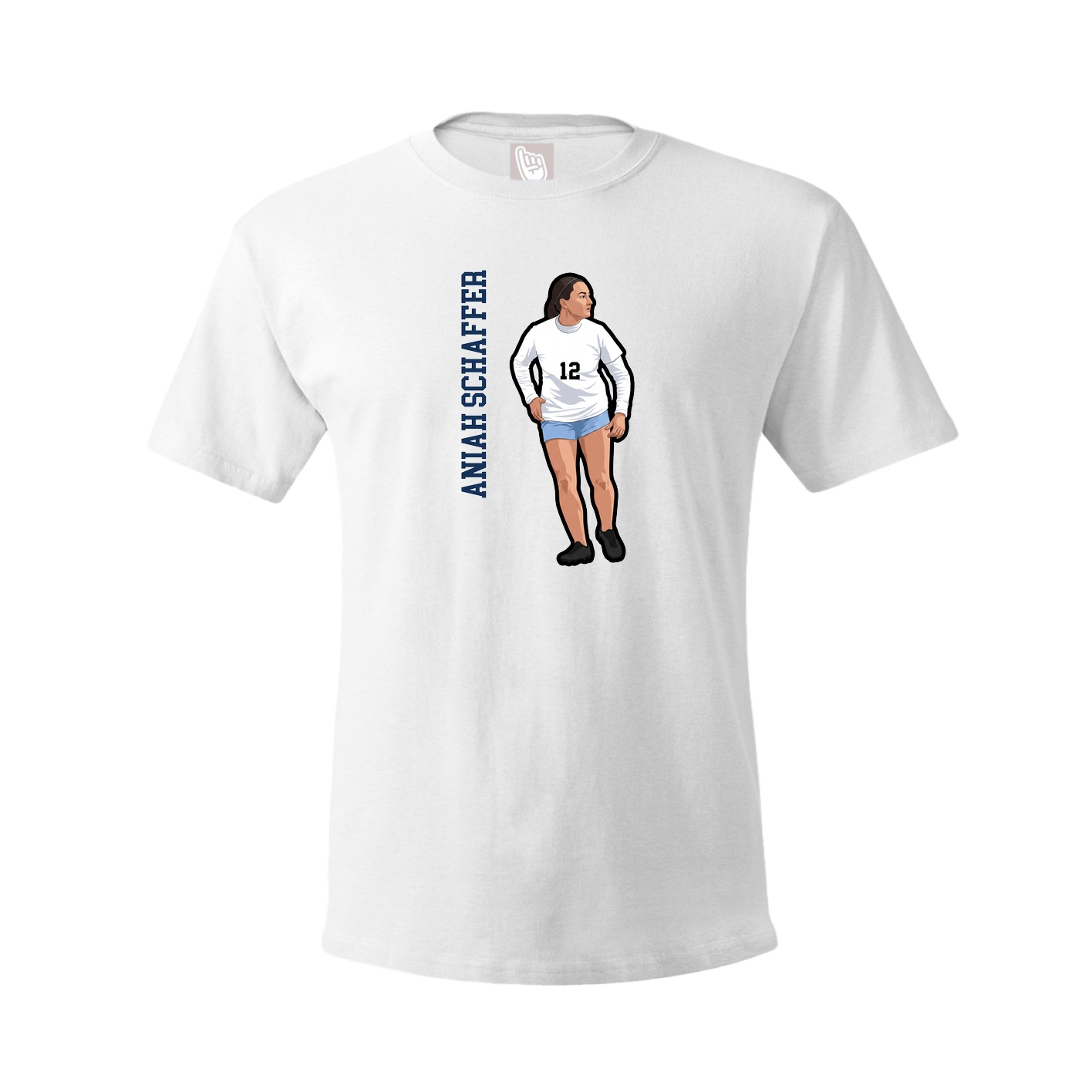 Youth Tee — Name Vertical in White