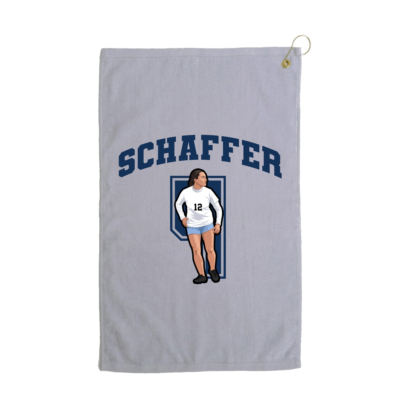 Golf Towel — Number in Grey