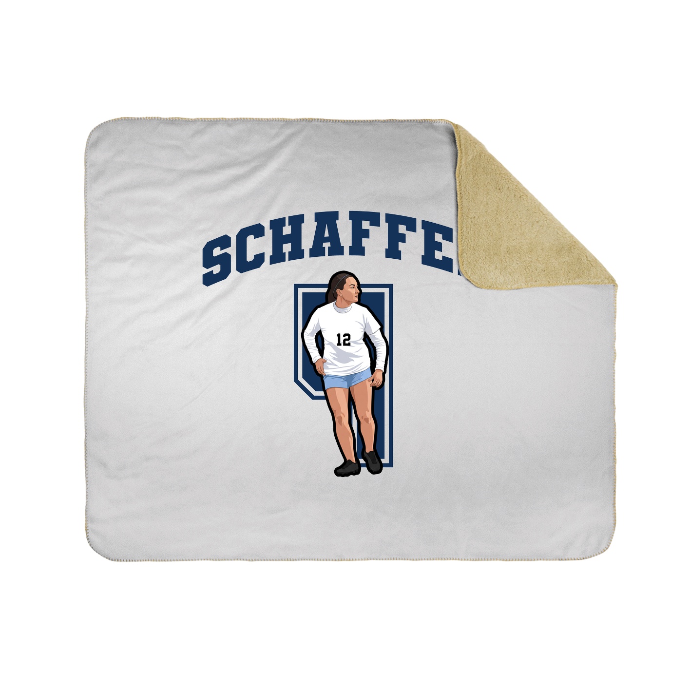 Throw Blanket — Number in White