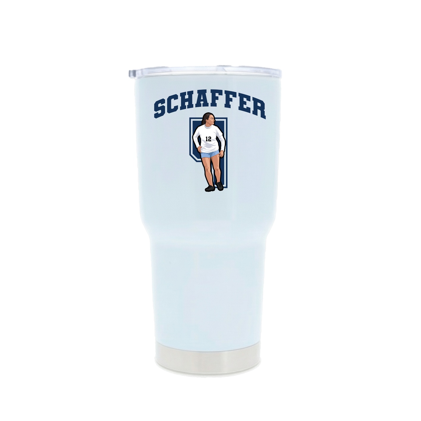 30oz Stainless Steel Tumbler — Number in White
