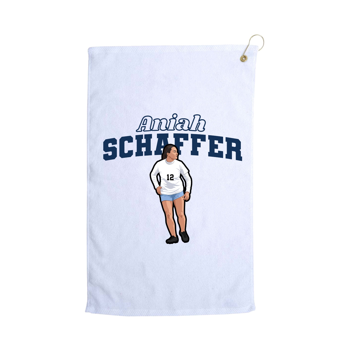 Golf Towel — Name Arch in White