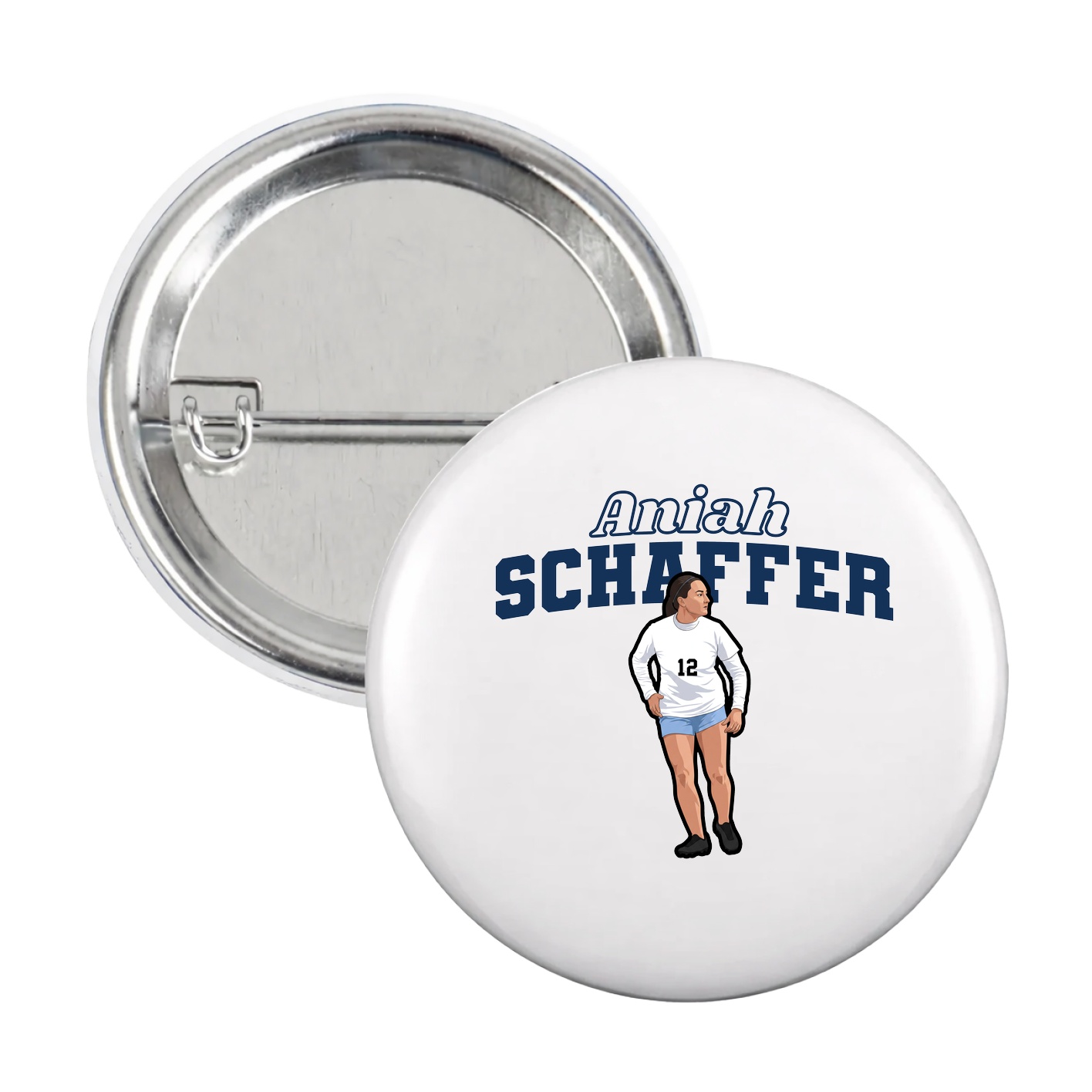 Game Day Button — Name Arch in White