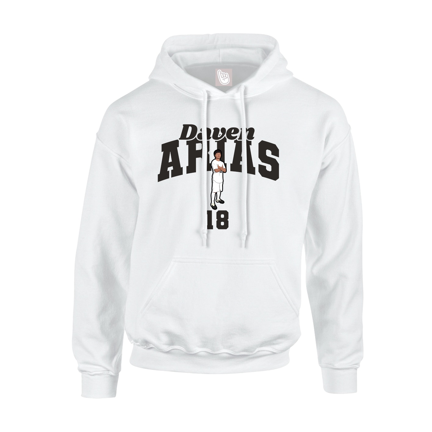 Youth Hoodie — Signature Arch in White