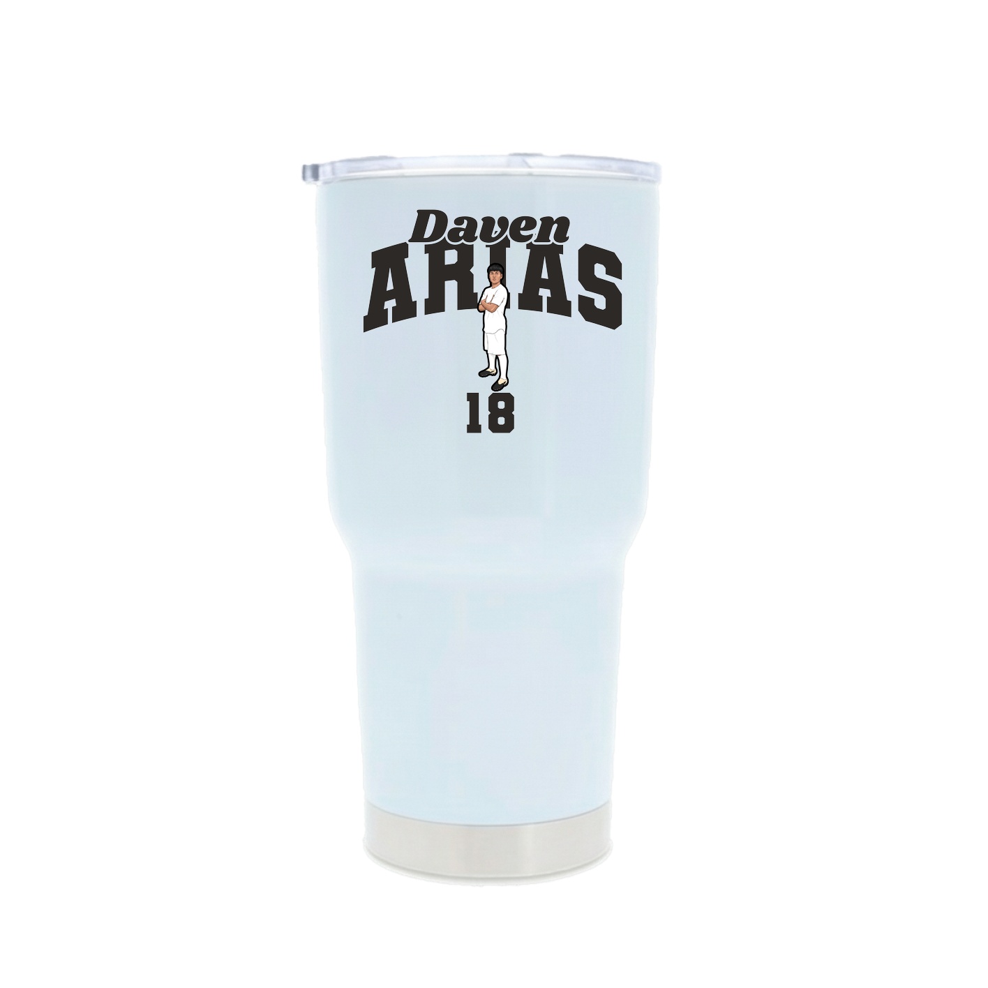30oz Stainless Steel Tumbler — Signature Arch in White