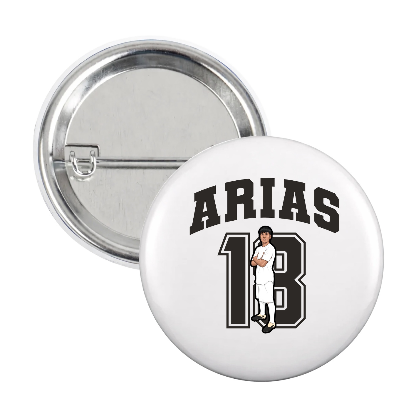 Game Day Button — Number in White