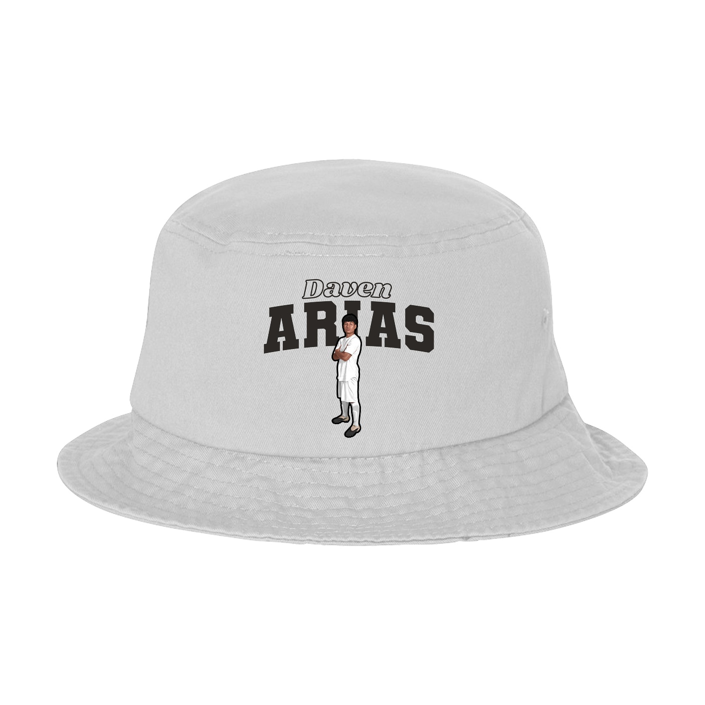 Bucket Cap — Name Arch in White