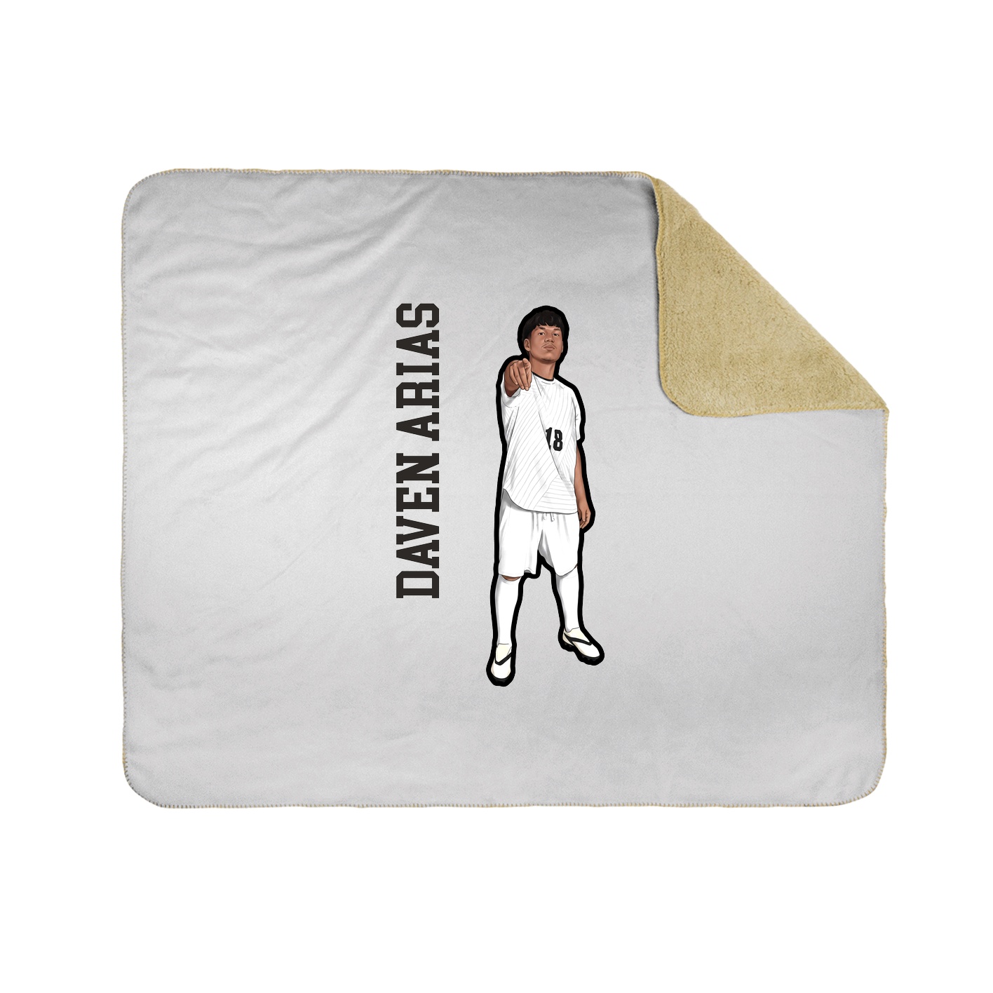 Throw Blanket — Name Vertical in White