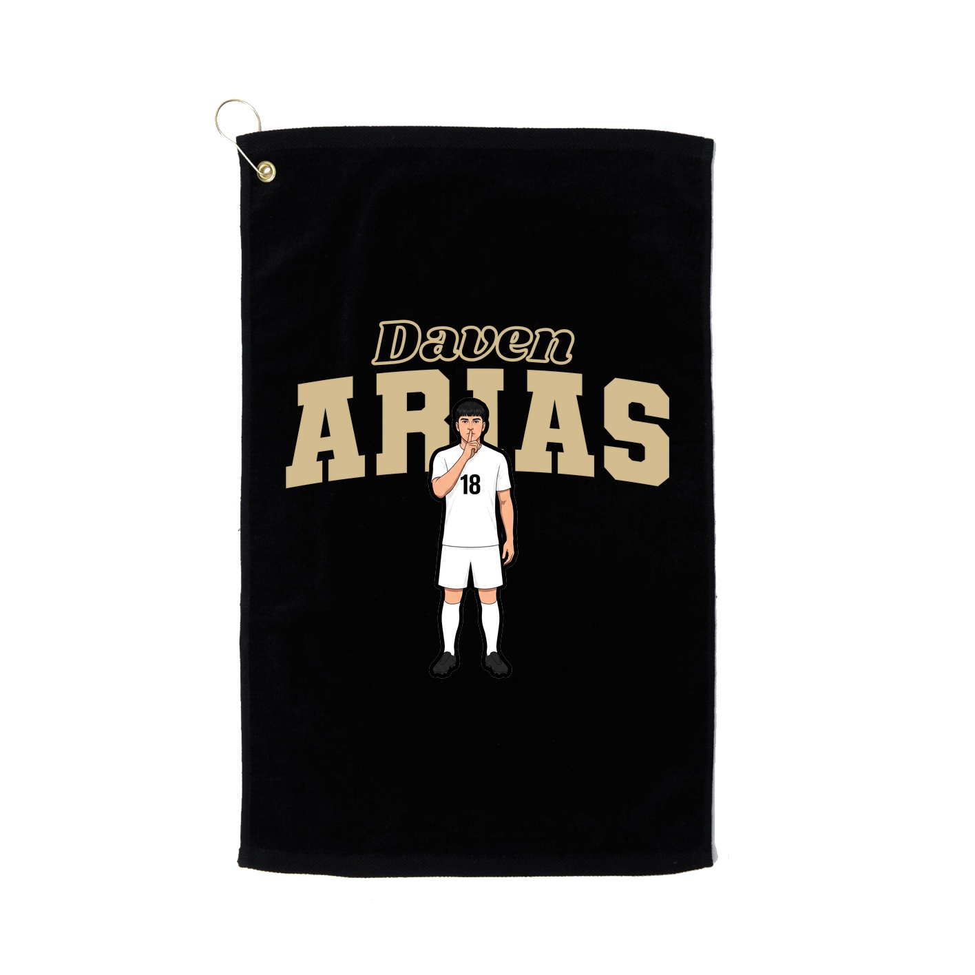 Golf Towel — Name Arch in Black