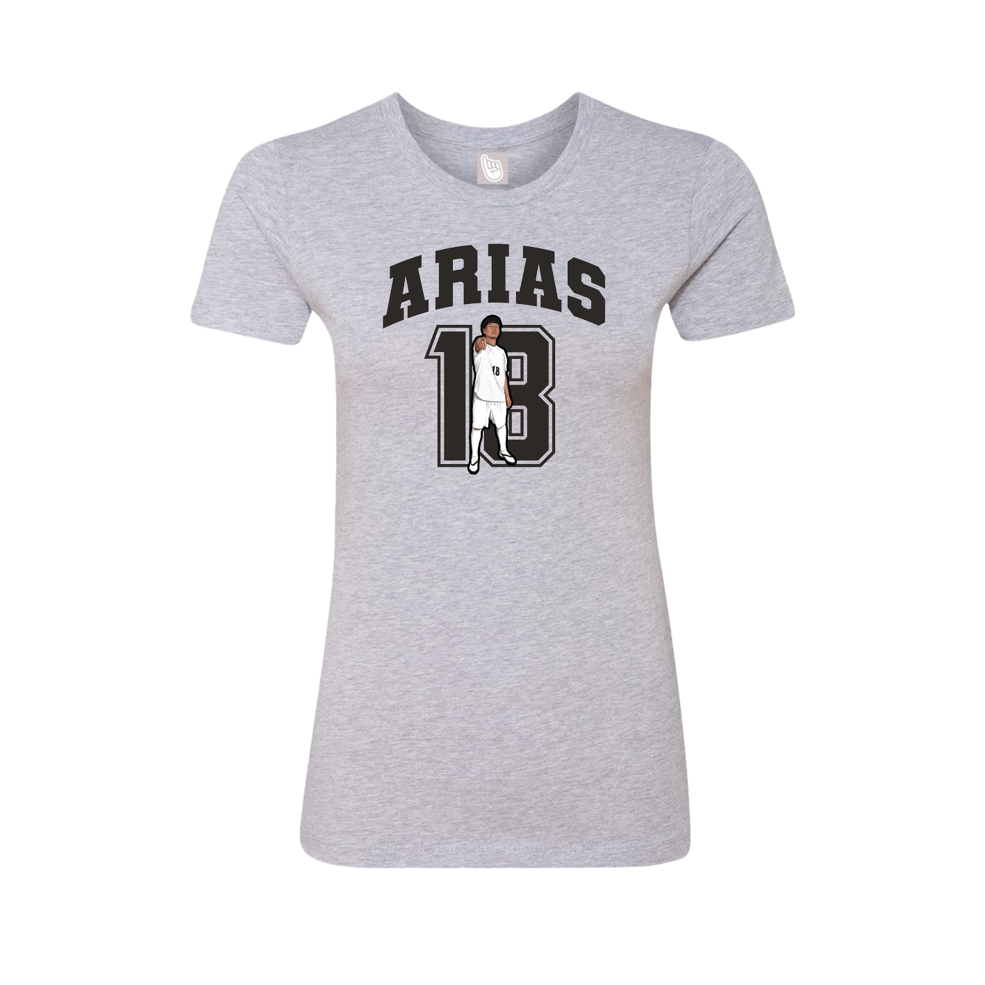 Fitted Women's Tee — Number in Grey