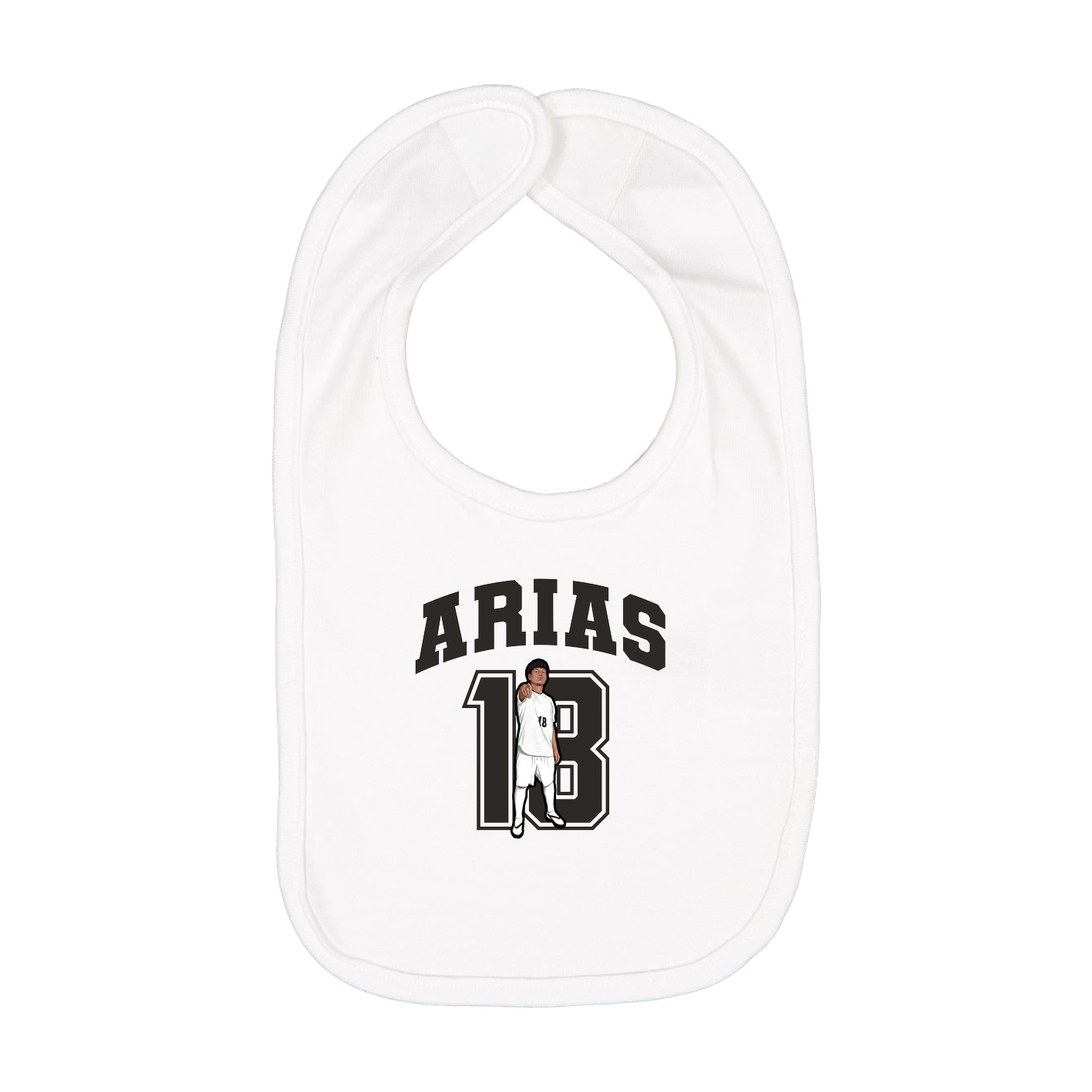 Infant Bib — Number in White