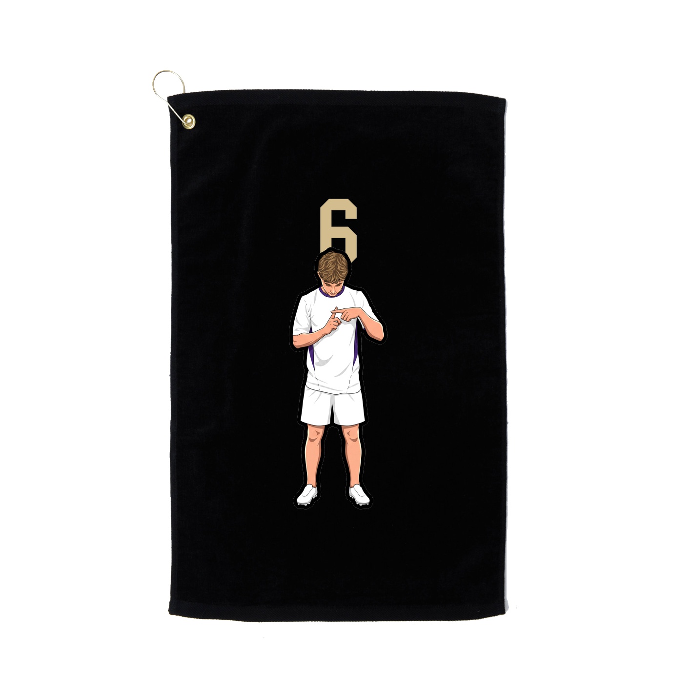 Golf Towel — Number Top in Black