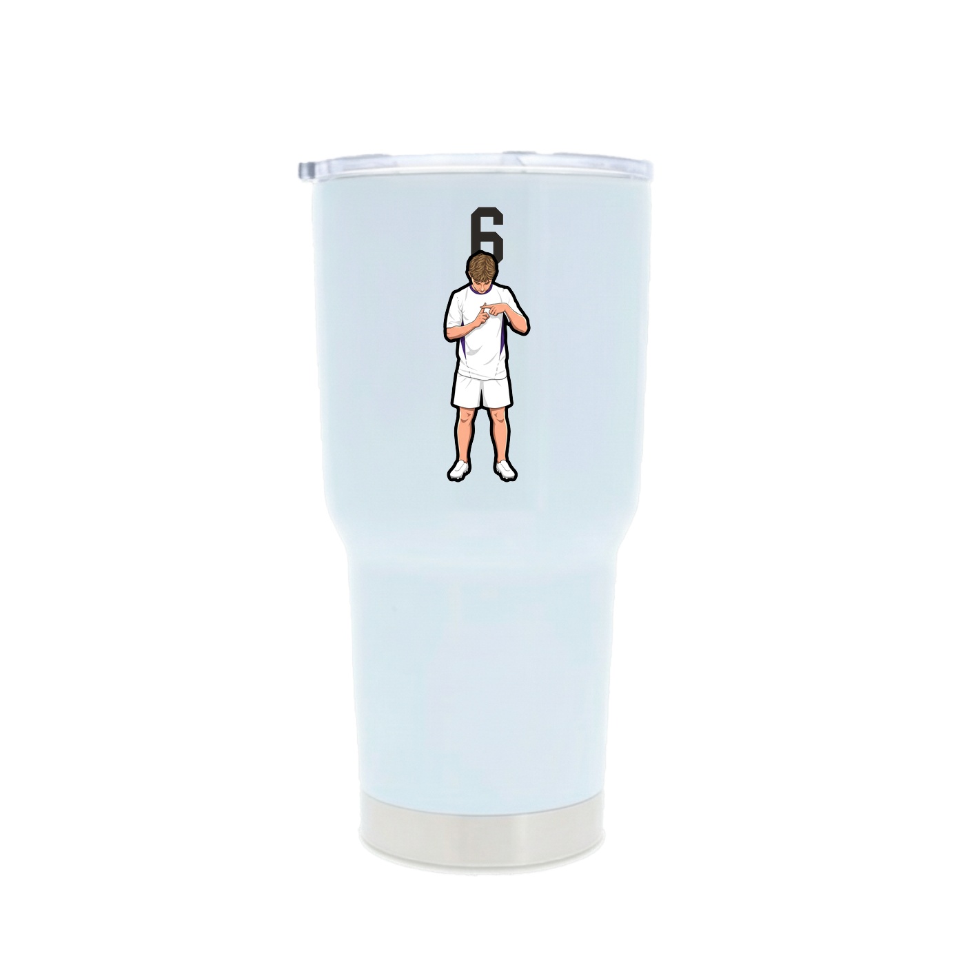 30oz Stainless Steel Tumbler — Number Top in White