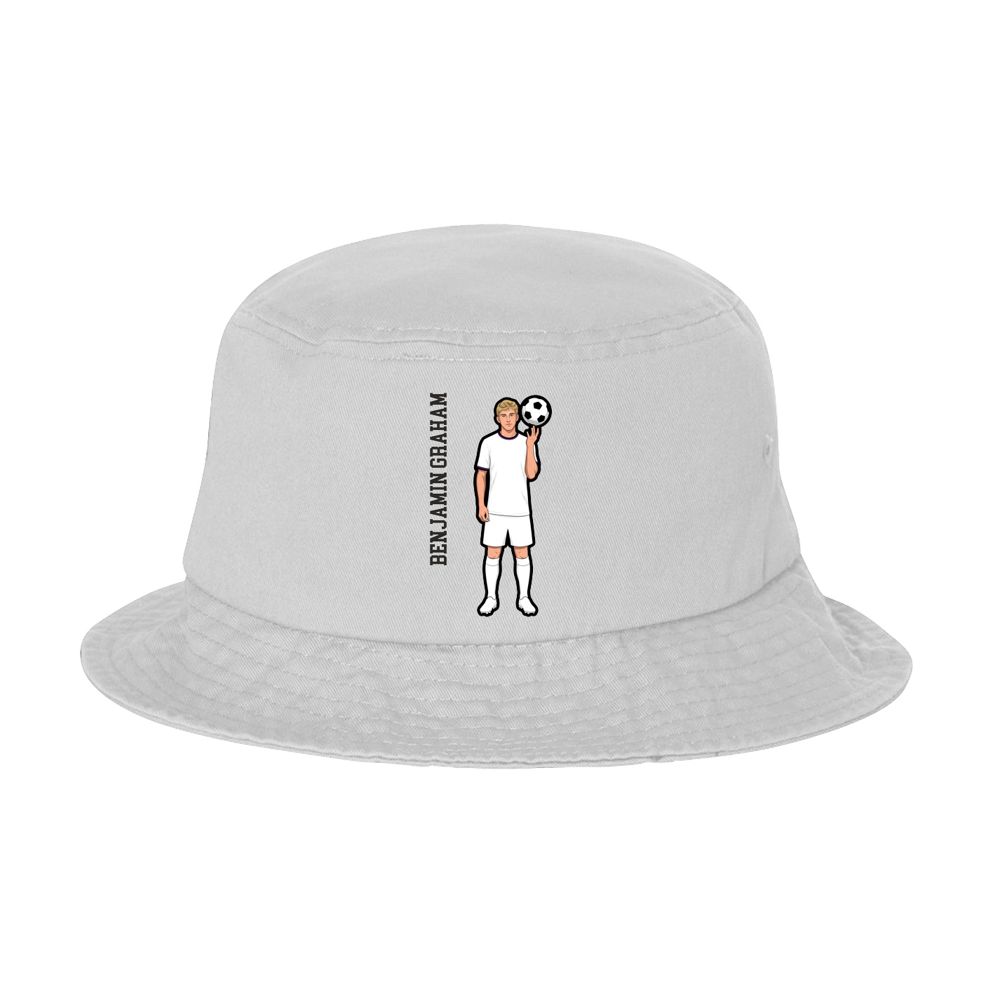 Bucket Cap — Name Vertical in White