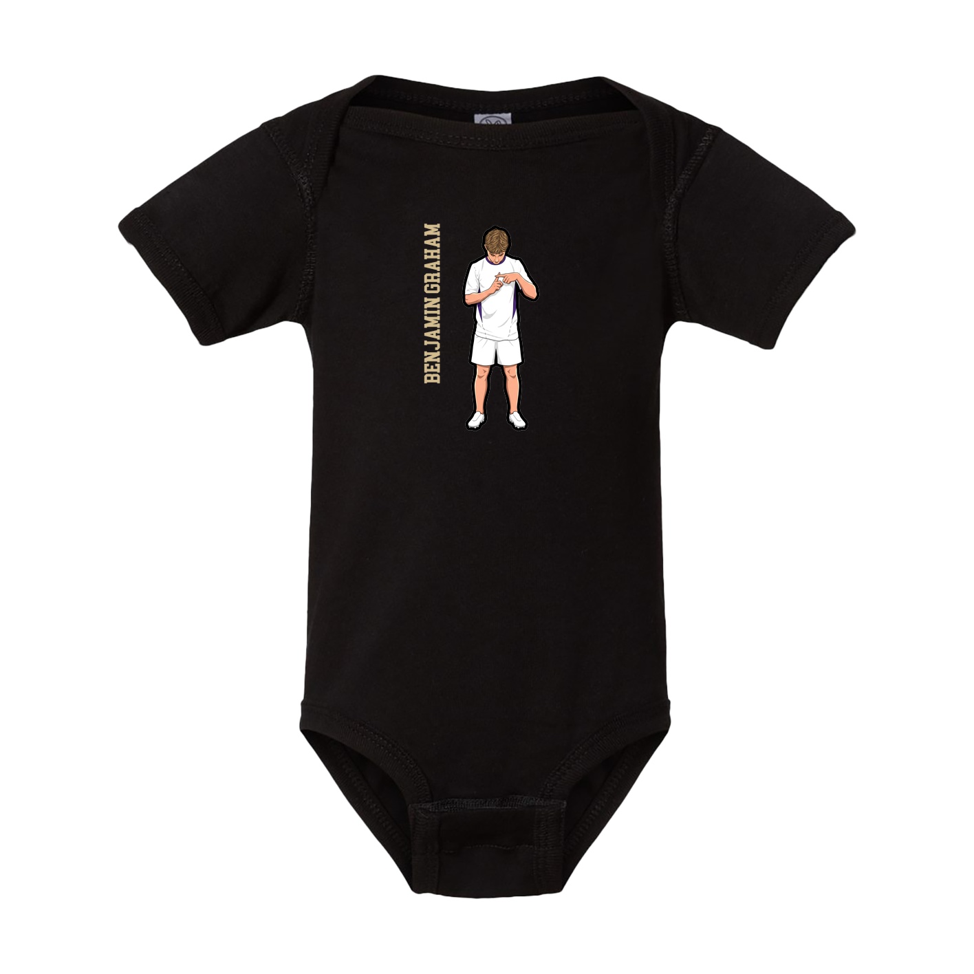 Baby Onesie — Name Vertical in Black