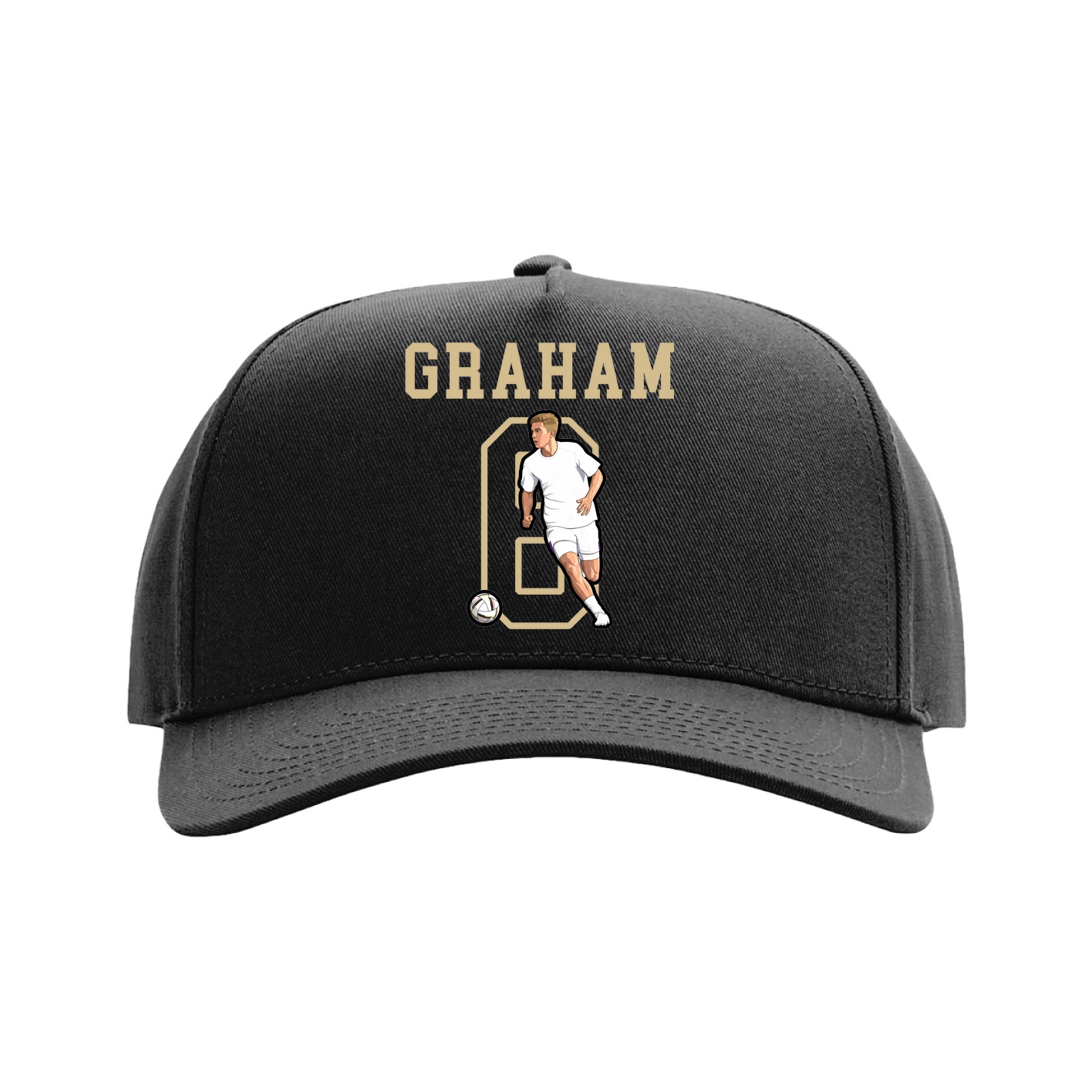 Full Fabric Five-Panel Champ Cap — Shirsey in Black