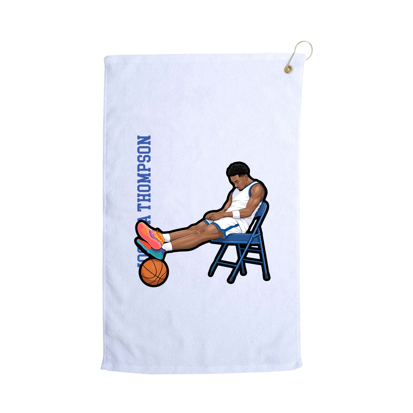 Golf Towel — Name Vertical in White