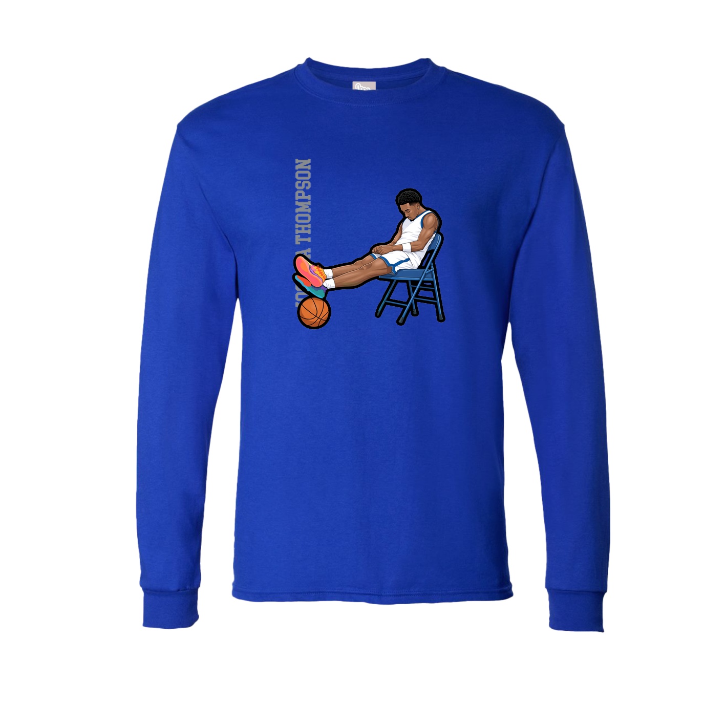 Long Sleeve Tee — Name Vertical in Royal