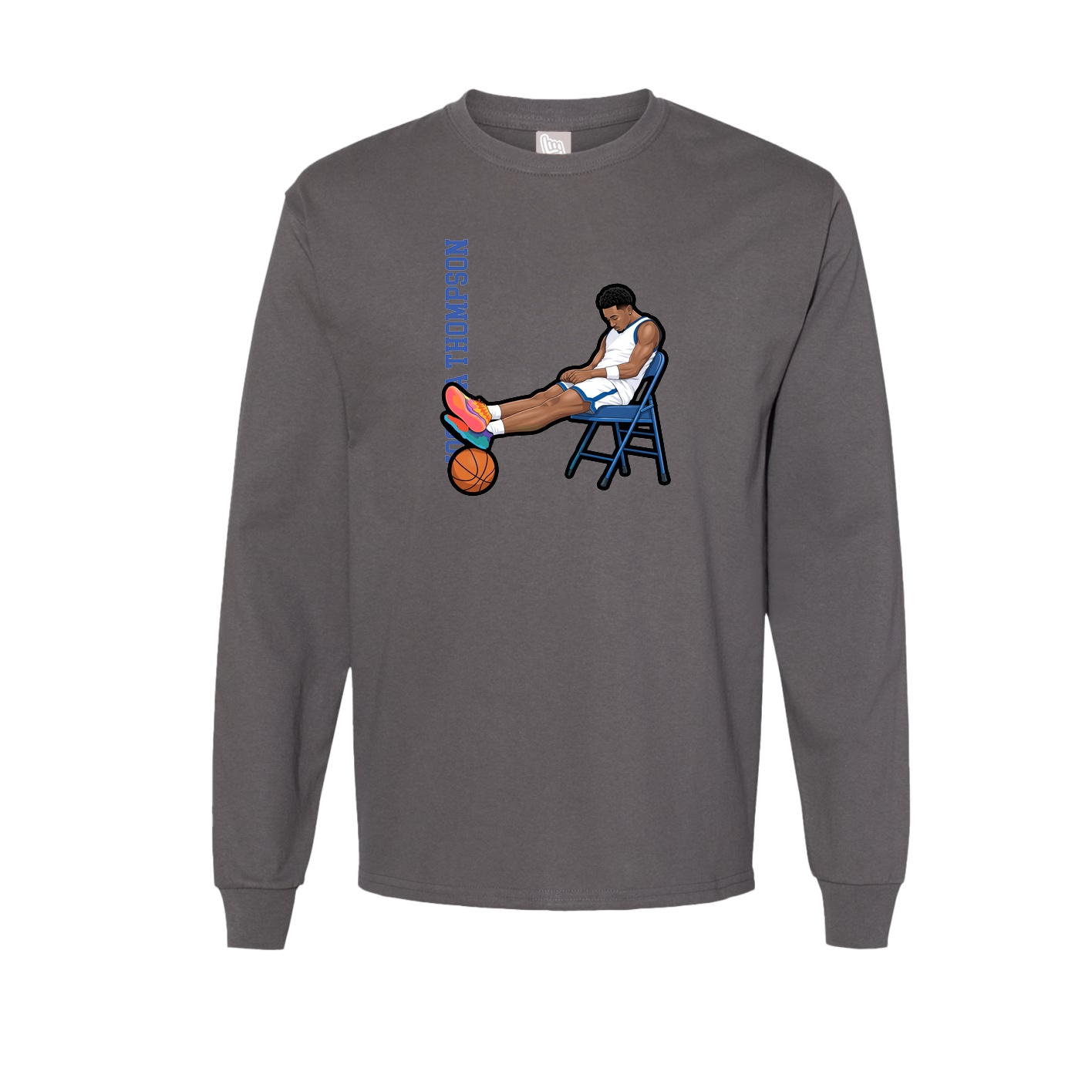 Long Sleeve Tee — Name Vertical in Grey
