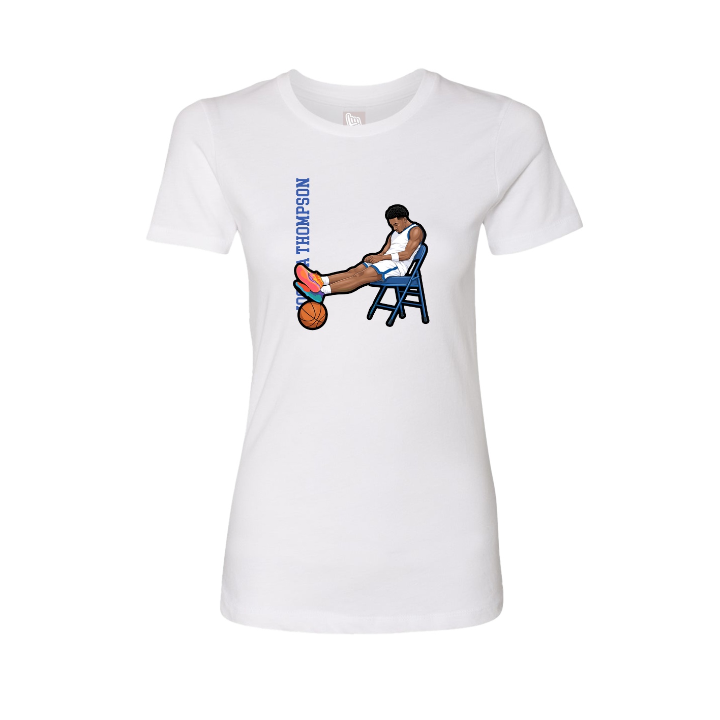 Fitted Women's Tee — Name Vertical in White