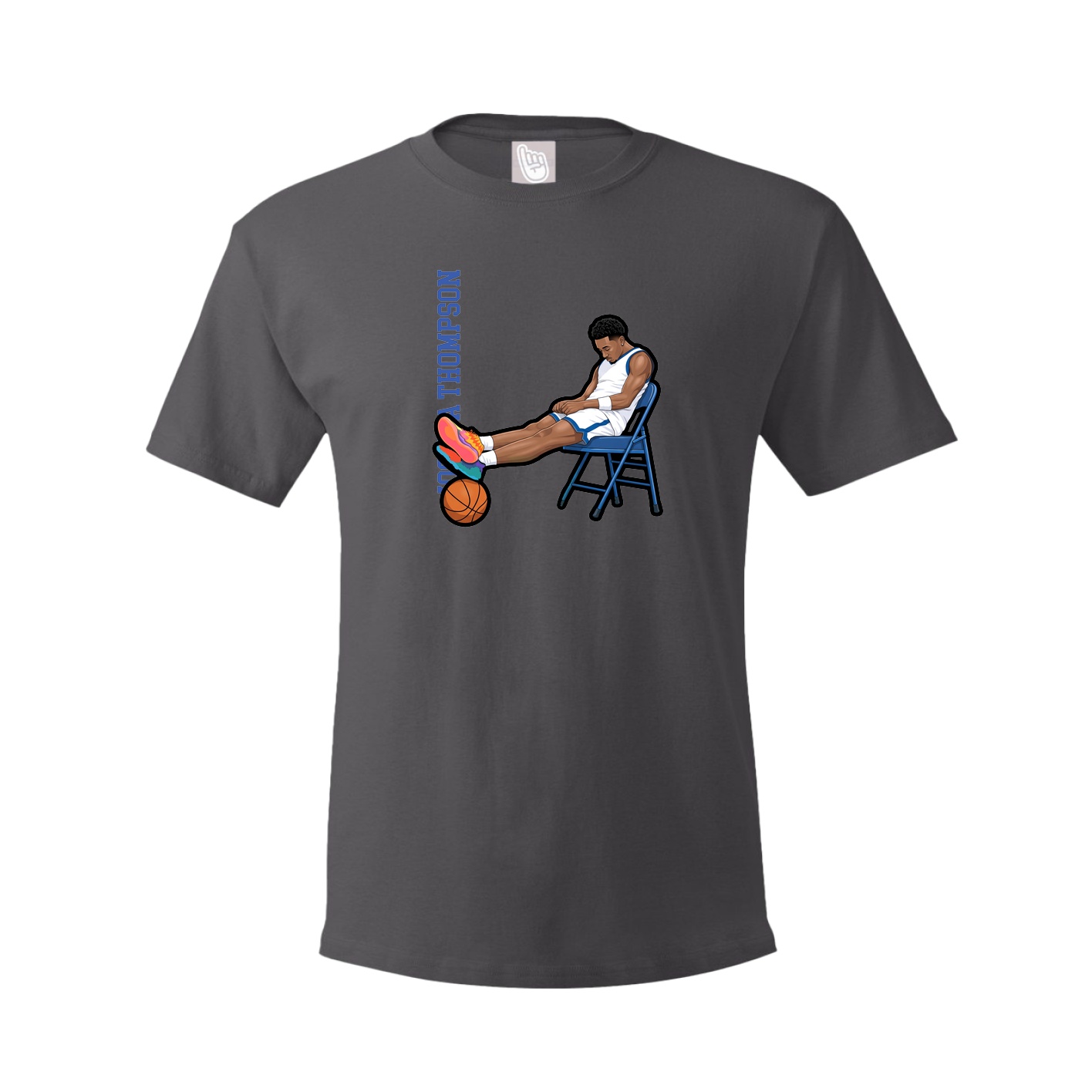 Youth Tee — Name Vertical in Grey